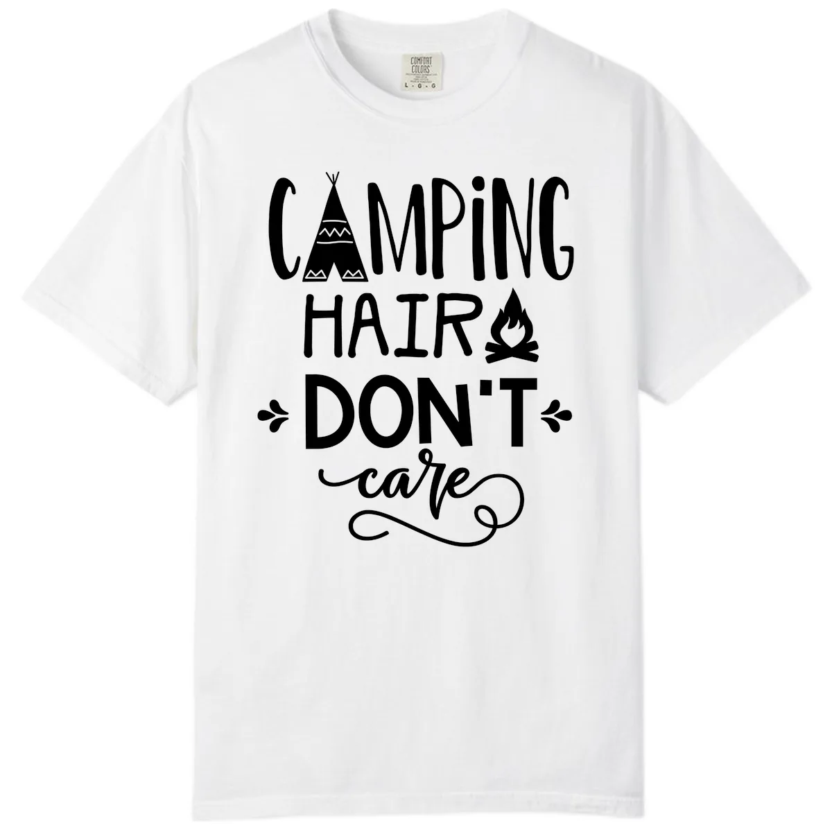 Camping Hair Don't Care Comfort Color in White