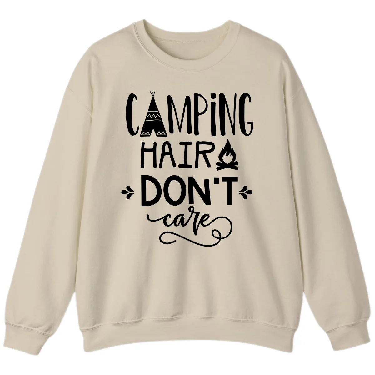 Camping Hair Don't Care Sweatshirt in Sand