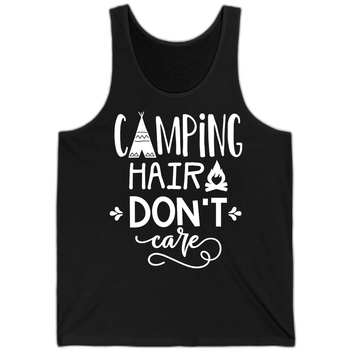 Camping Hair Don't Care Tank in Black