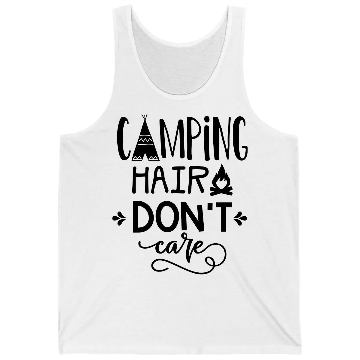 Camping Hair Don't Care Tank in White
