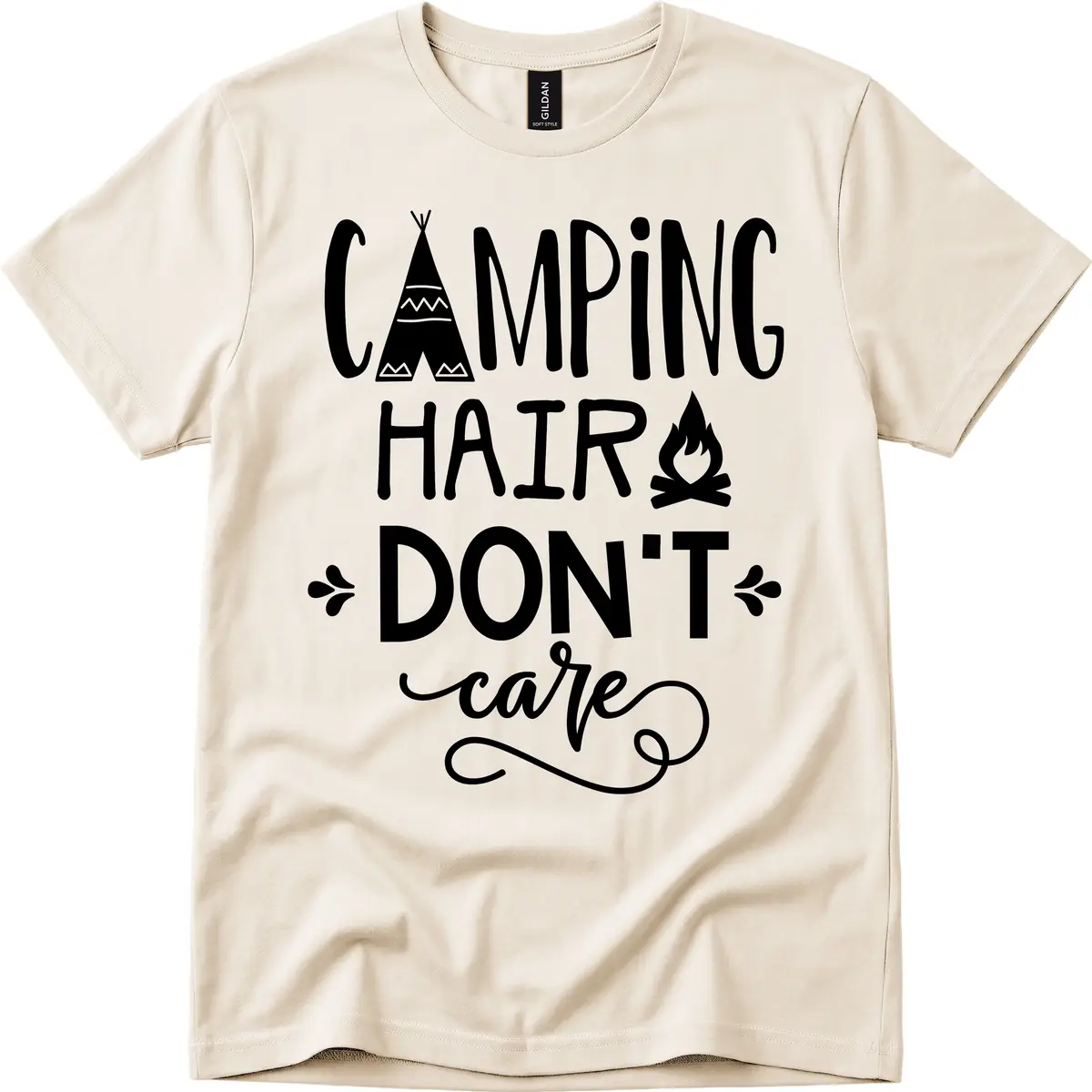 Camping Hair Don't Care T-Shirt in Natural