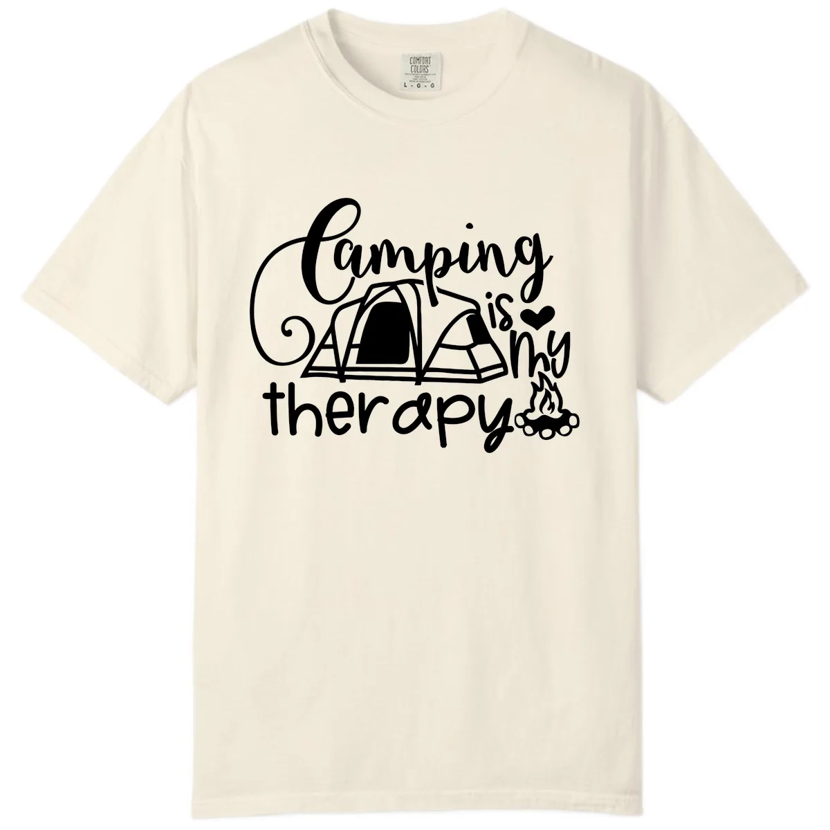 Camping Is Therapy Tent Campfire Comfort Color in Ivory