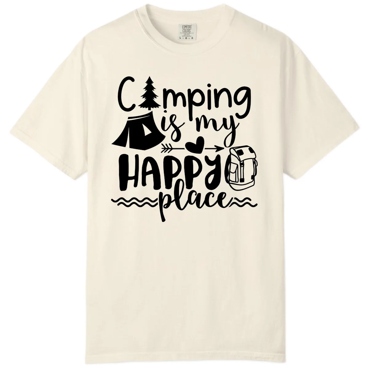Camping Is My Happy Place Comfort Color in Ivory