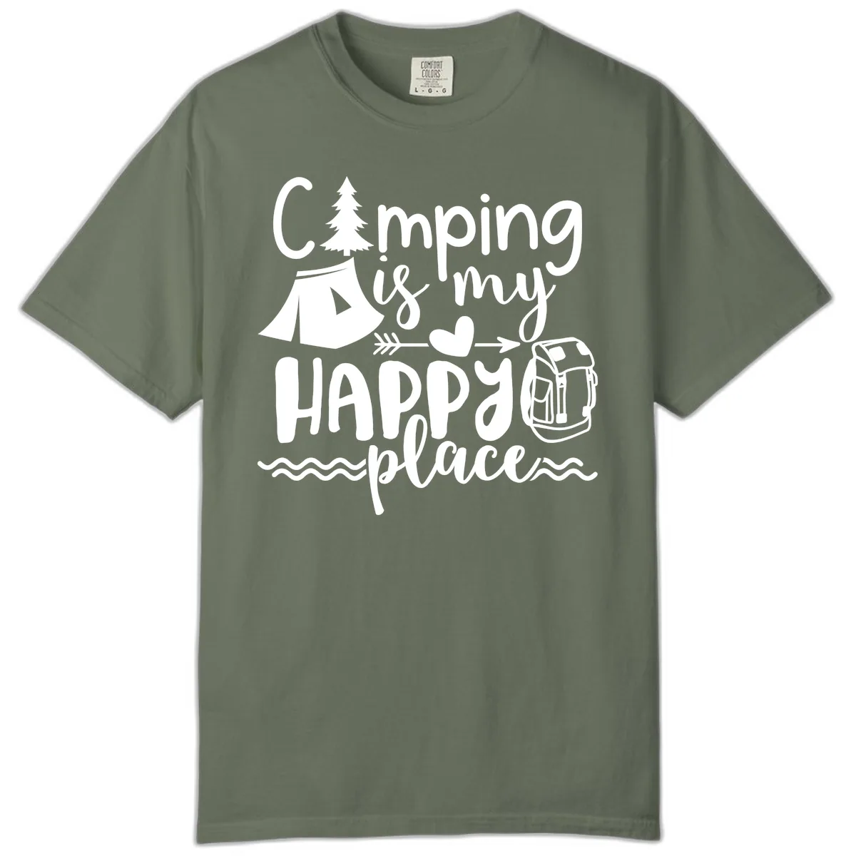 Camping Is My Happy Place Comfort Color in Moss