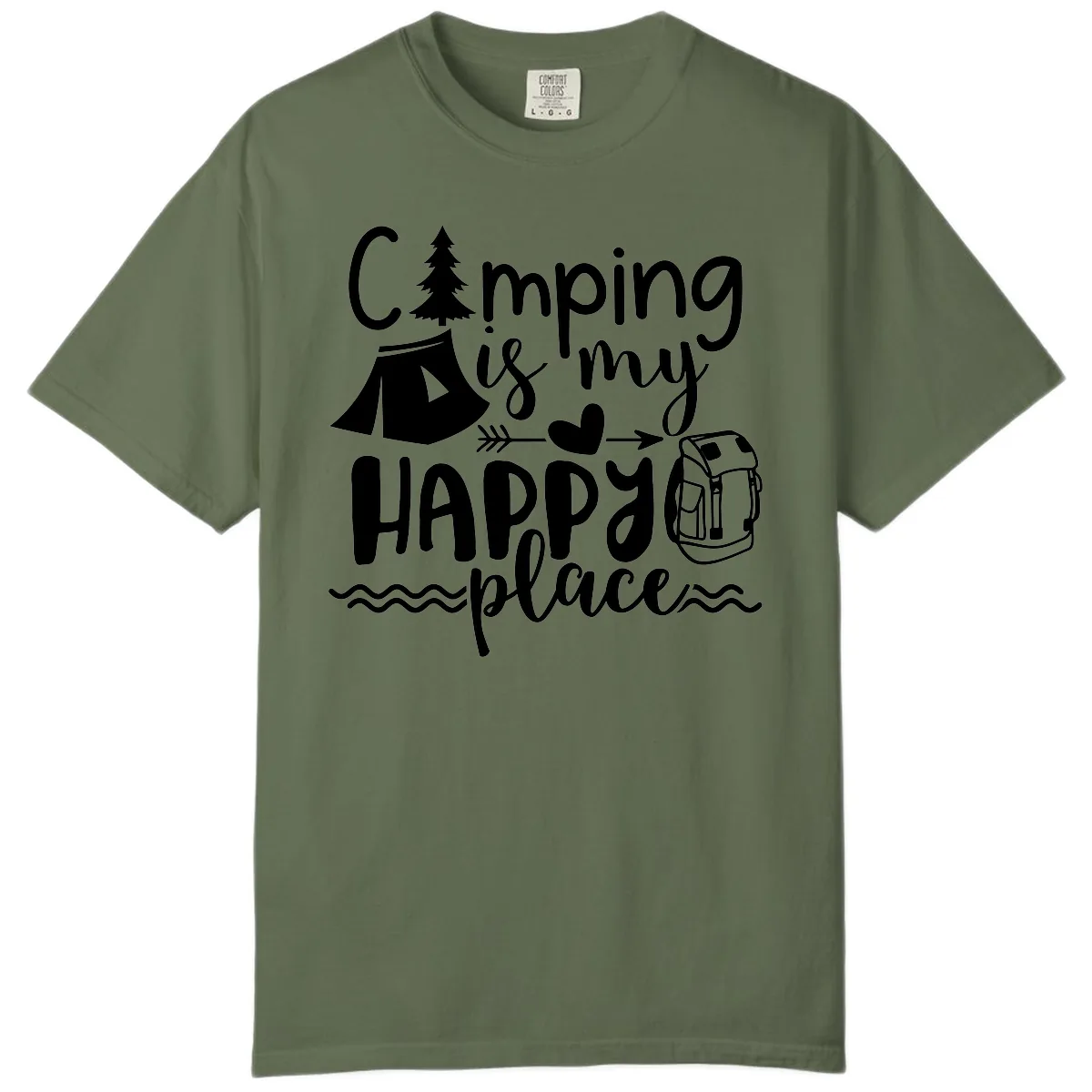 Camping Is My Happy Place Comfort Color in Sage