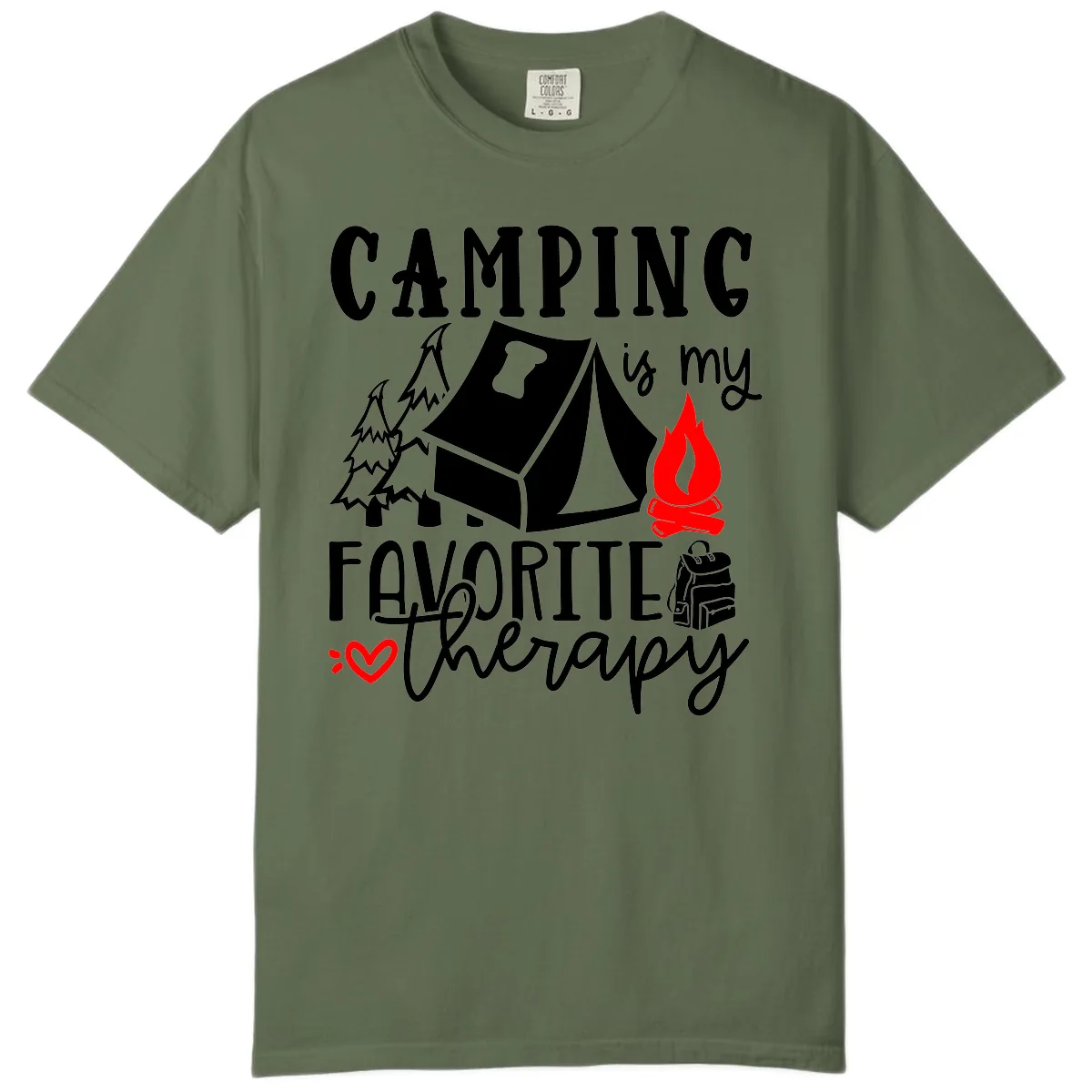Camping Is My Favorite Therapy Comfort Color in Sage