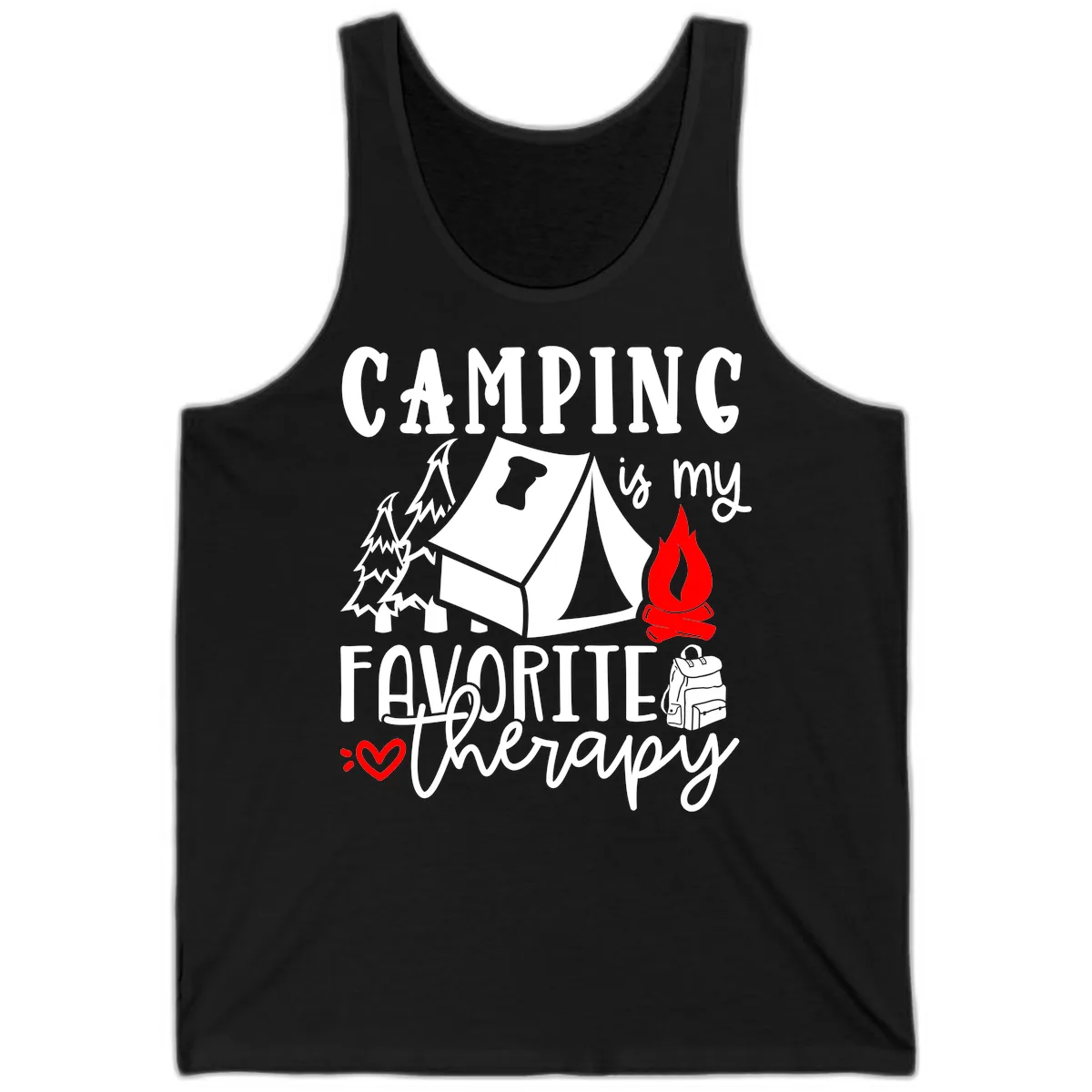 Camping Is My Favorite Therapy Tank in Black