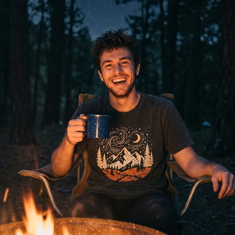 Starry Night Camping Shirts | Camp Life Shirts