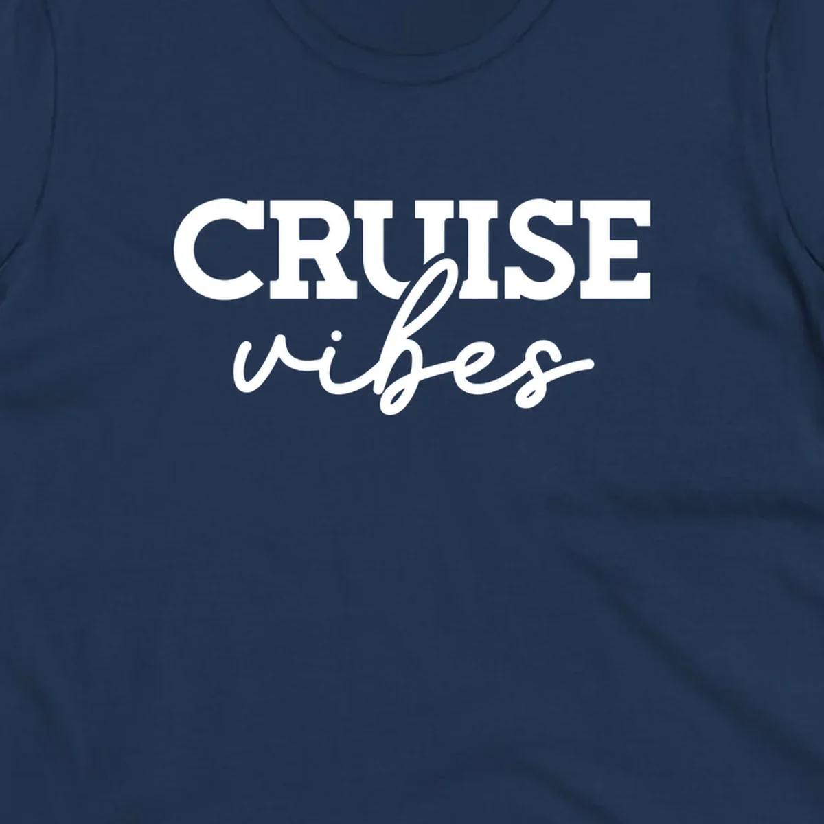 Cruise vibes script design with bold capital letters and flowing cursive text on gray background