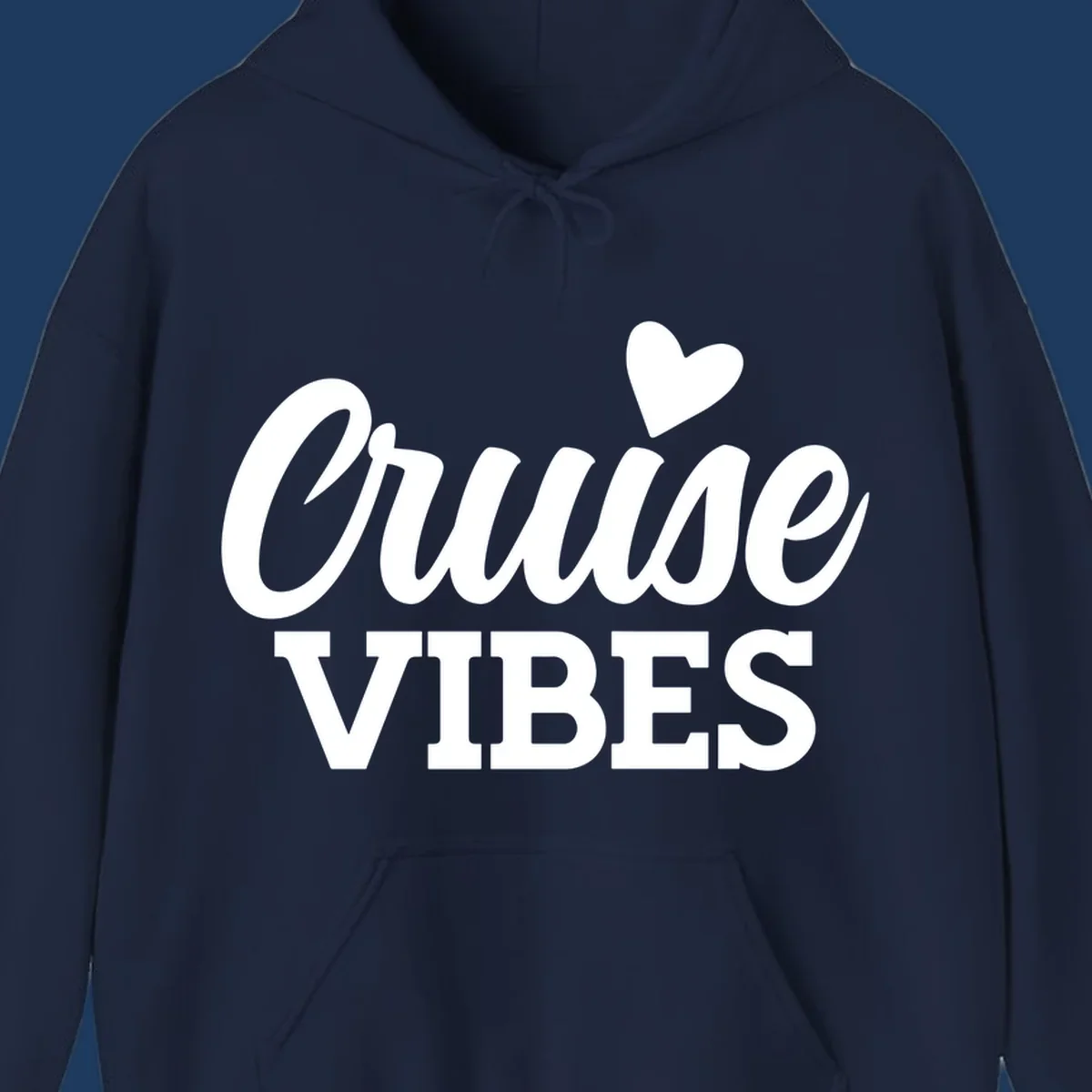 White text design reading 'Cruise VIBES' with a decorative heart symbol above, on gray background