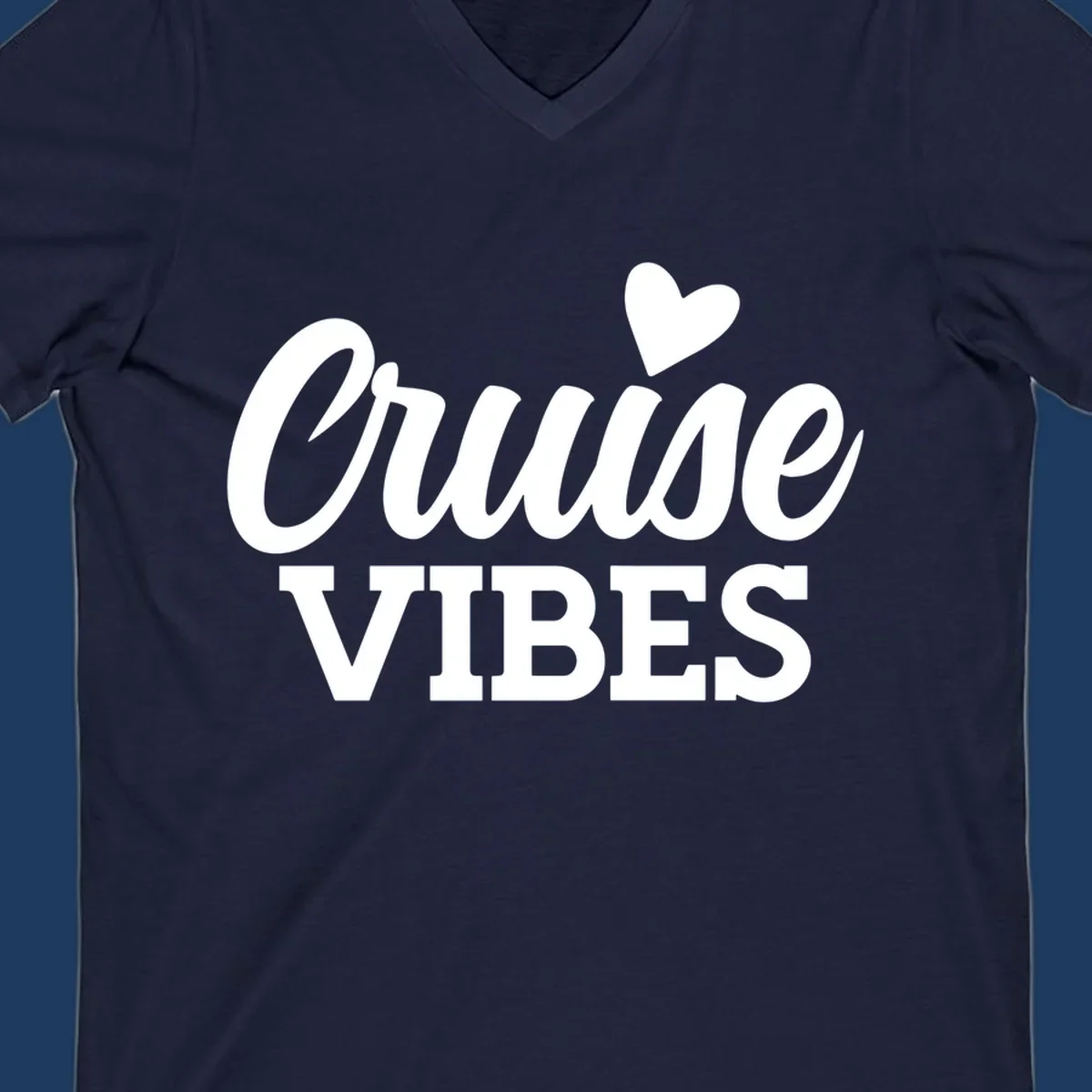 White text design reading 'Cruise VIBES' with a decorative heart symbol above, on gray background