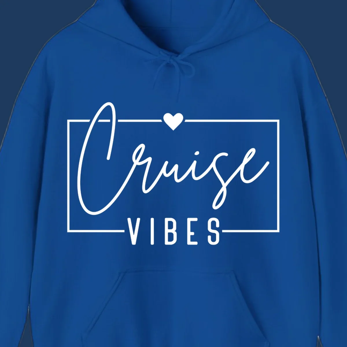White script and lettering reading 'Chill Vibes' with decorative heart and oval frame on gray background