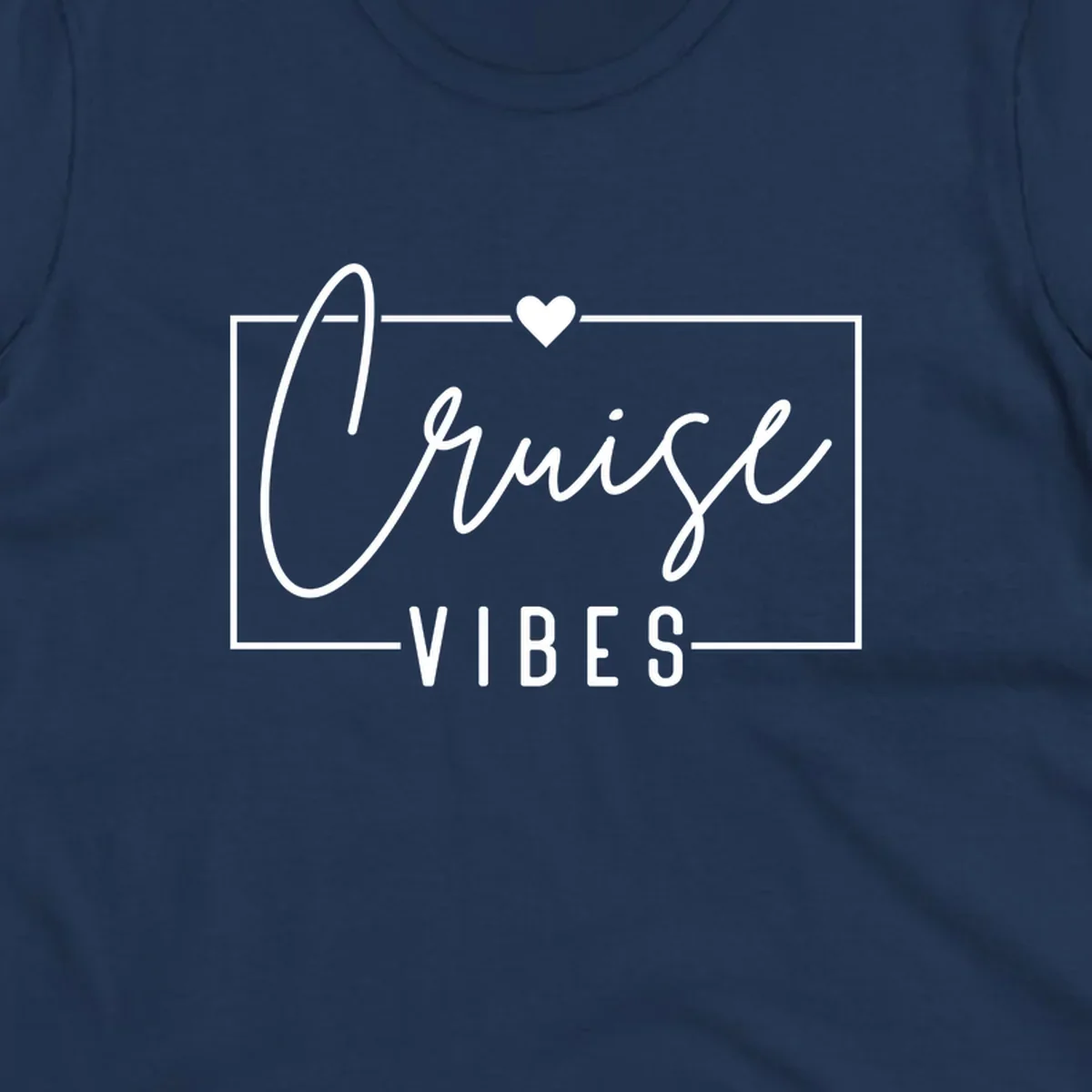 White script and lettering reading 'Chill Vibes' with decorative heart and oval frame on gray background
