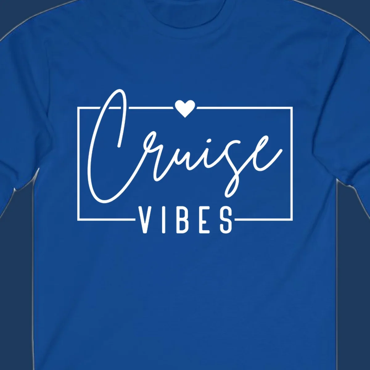 White script and lettering reading 'Chill Vibes' with decorative heart and oval frame on gray background