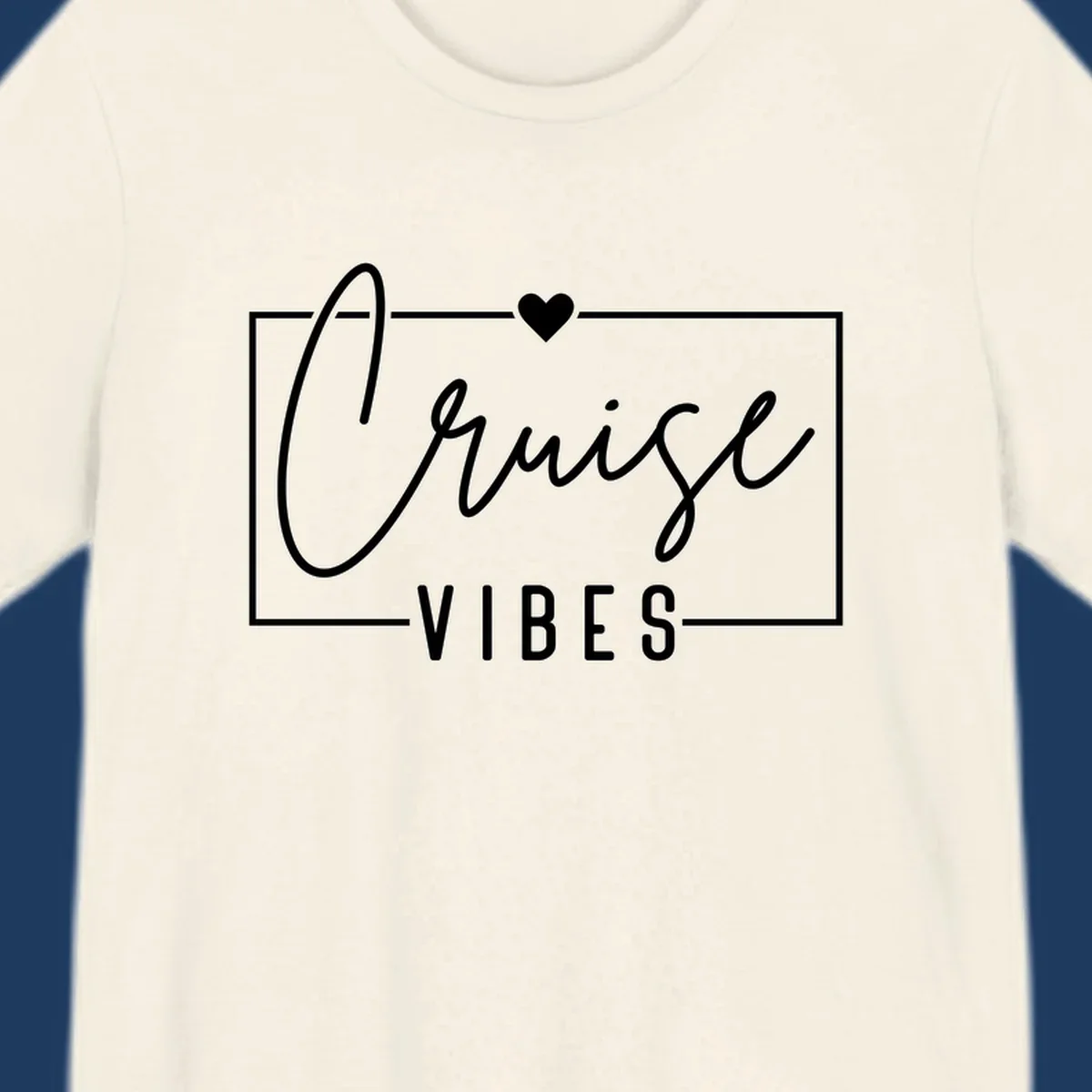 White script and lettering reading 'Chill Vibes' with decorative heart and oval frame on gray background