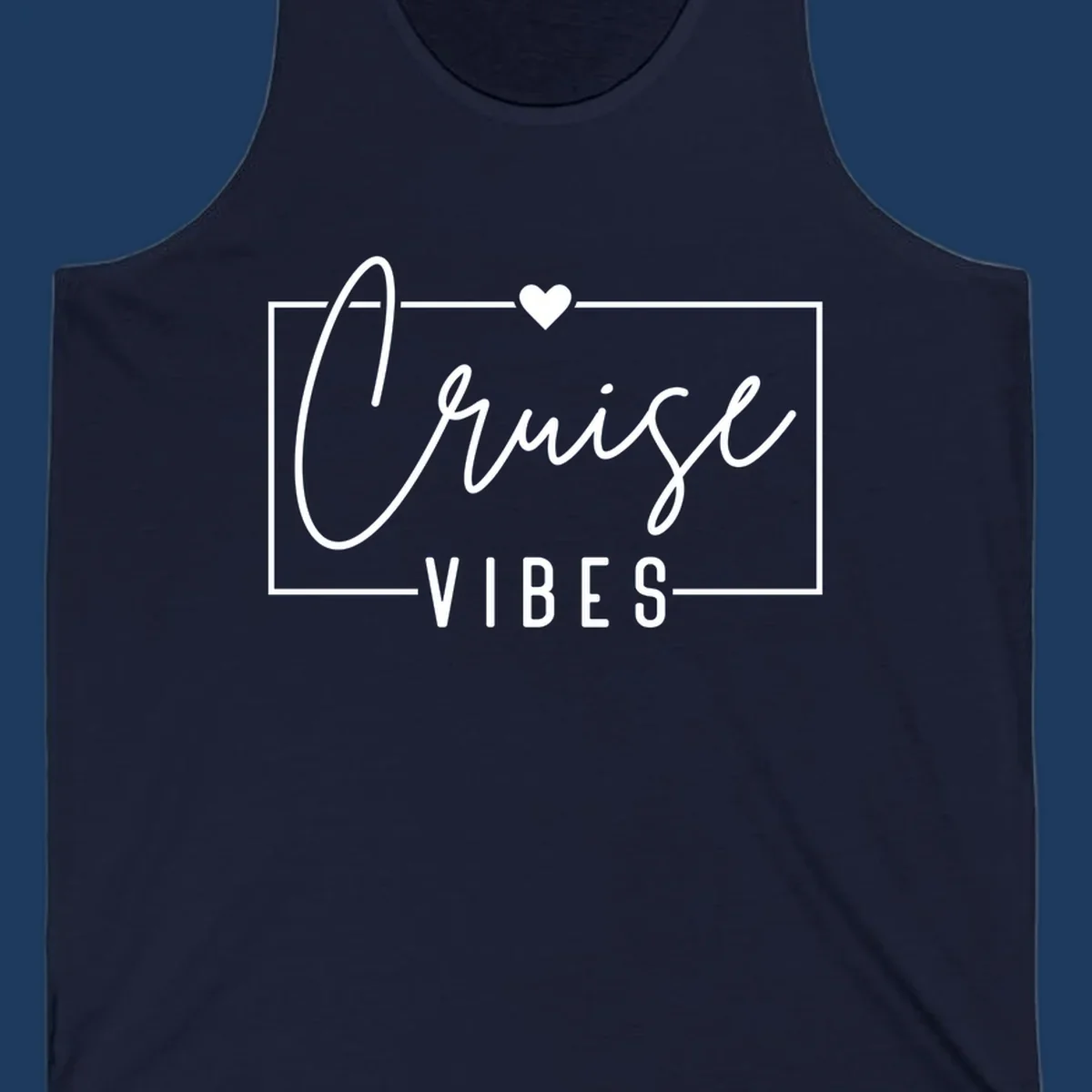 White script and lettering reading 'Chill Vibes' with decorative heart and oval frame on gray background