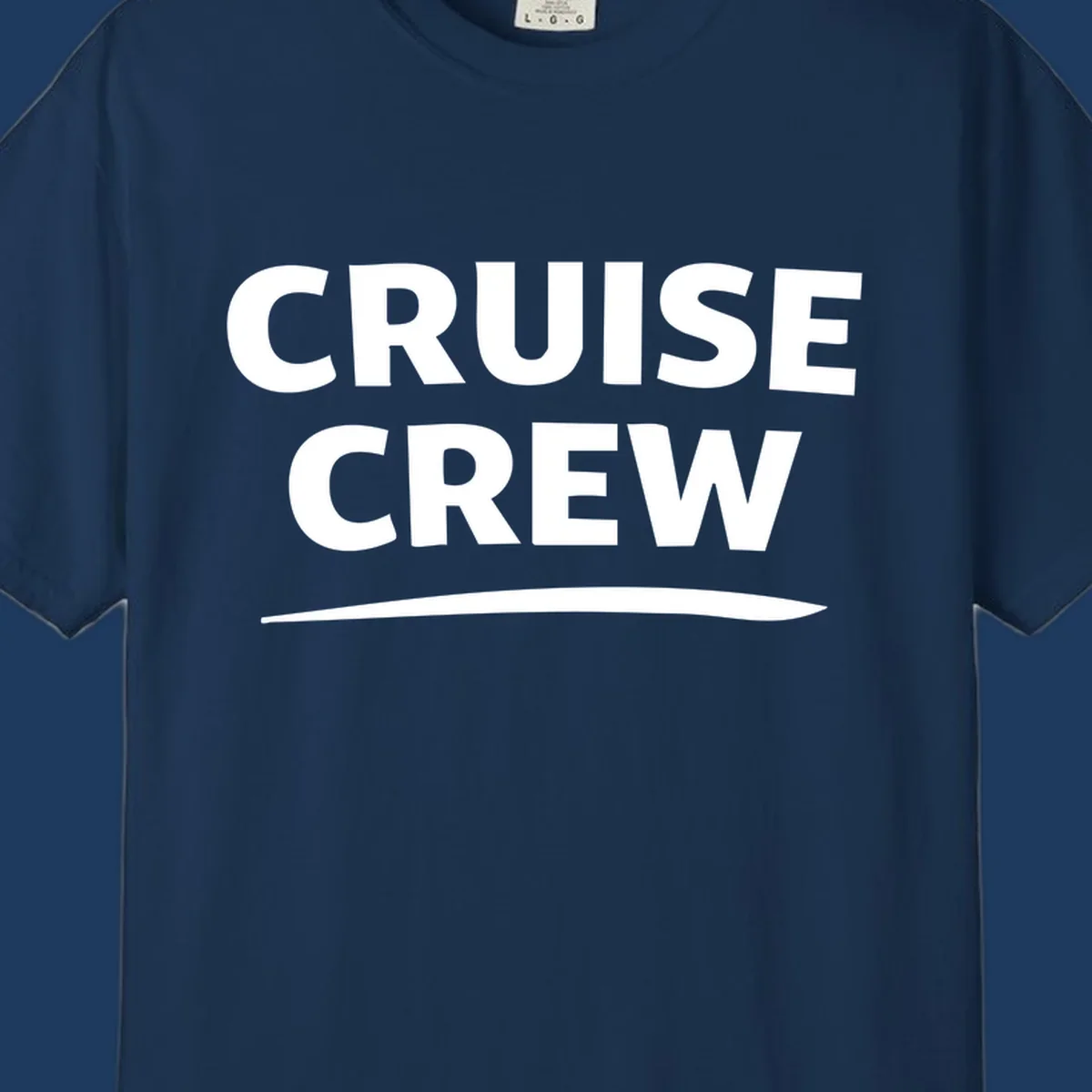 Bold white 'CRUISE CREW' text with wave element on gray background