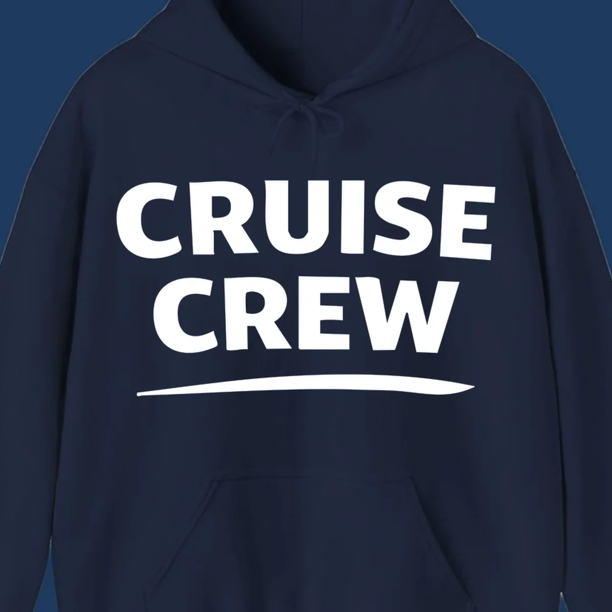 Bold white 'CRUISE CREW' text with wave element on gray background