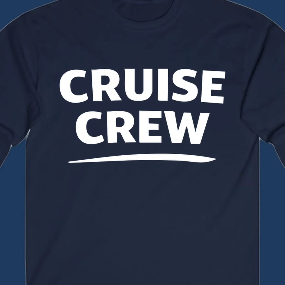 Bold white 'CRUISE CREW' text with wave element on gray background