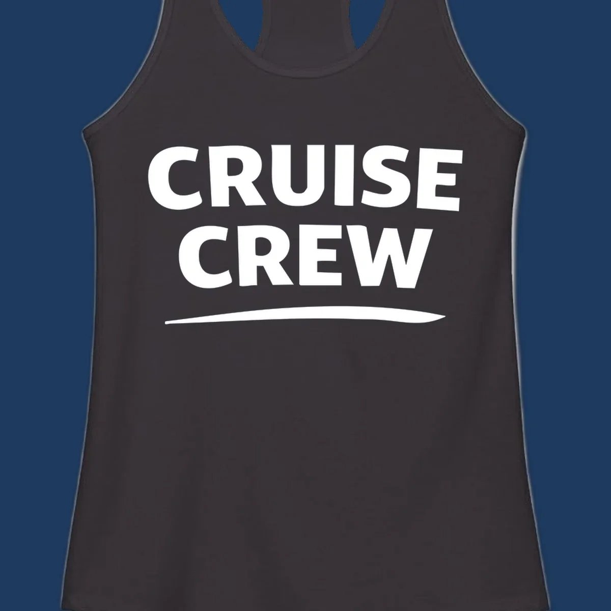 Bold white 'CRUISE CREW' text with wave element on gray background
