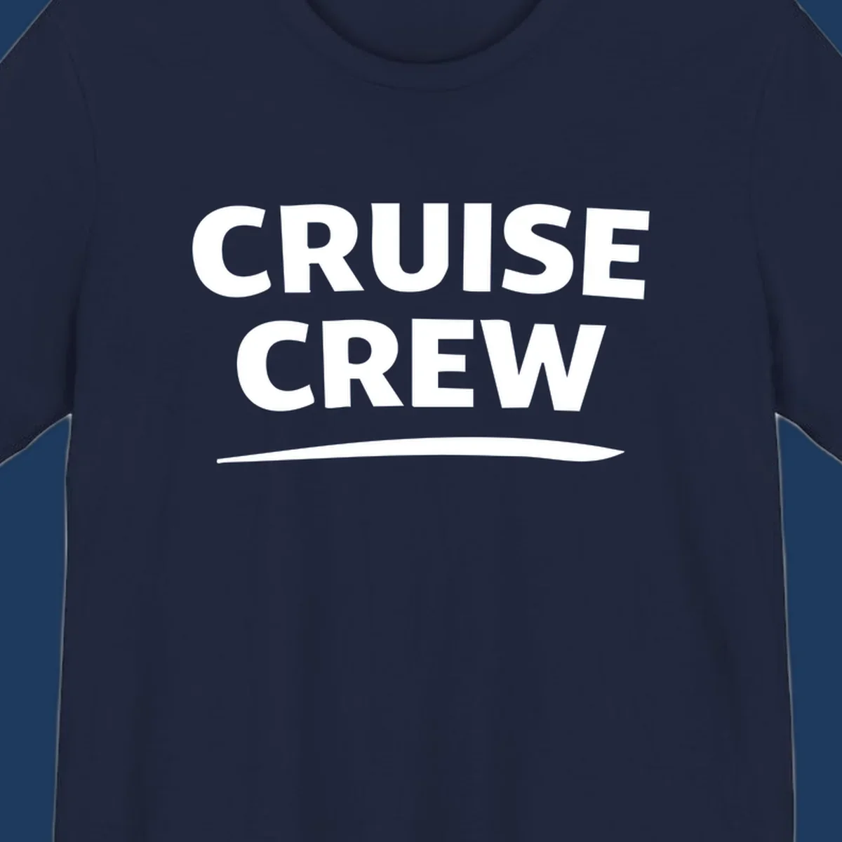 Bold white 'CRUISE CREW' text with wave element on gray background