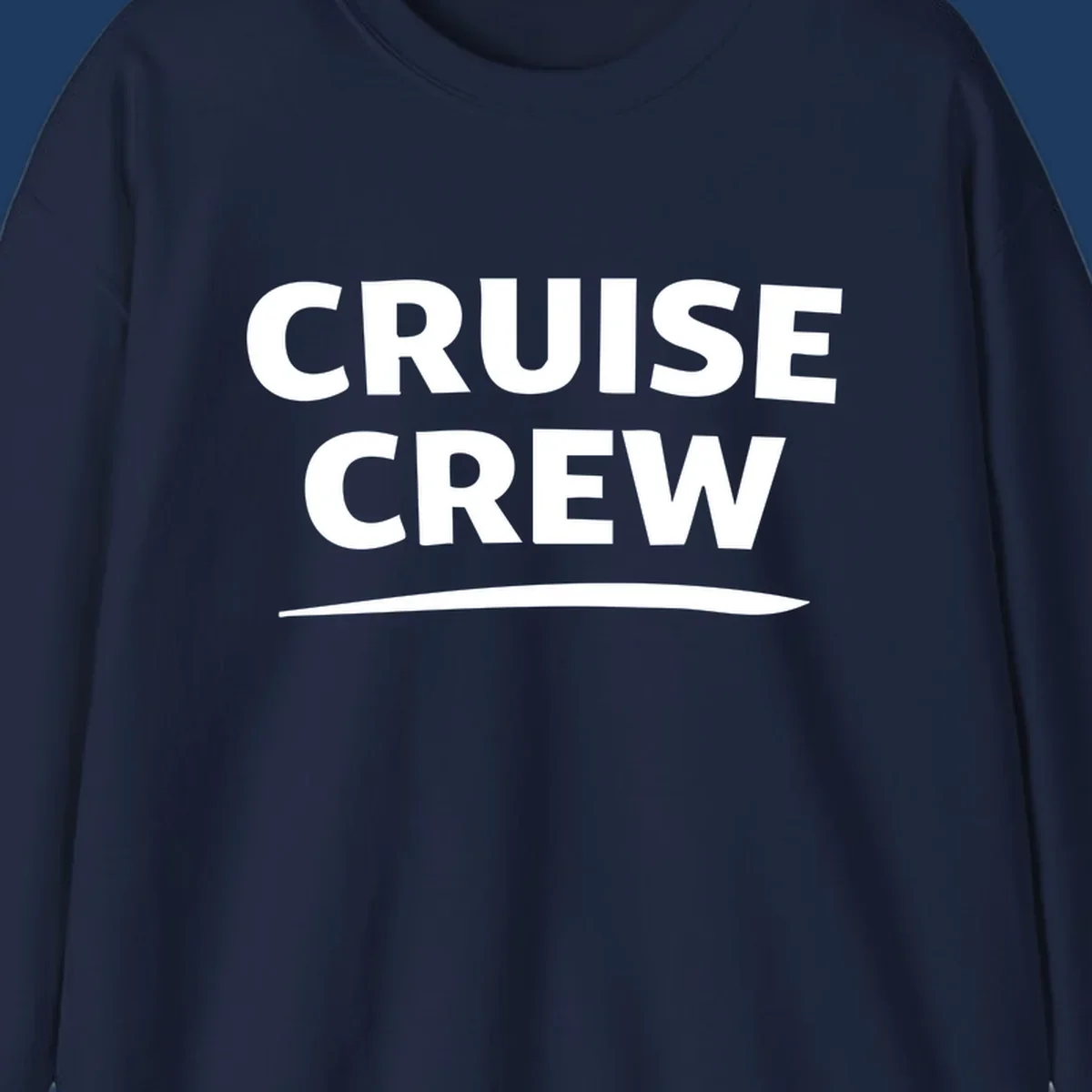 Bold white 'CRUISE CREW' text with wave element on gray background