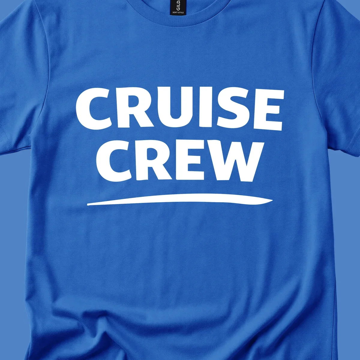 Bold white 'CRUISE CREW' text with wave element on gray background