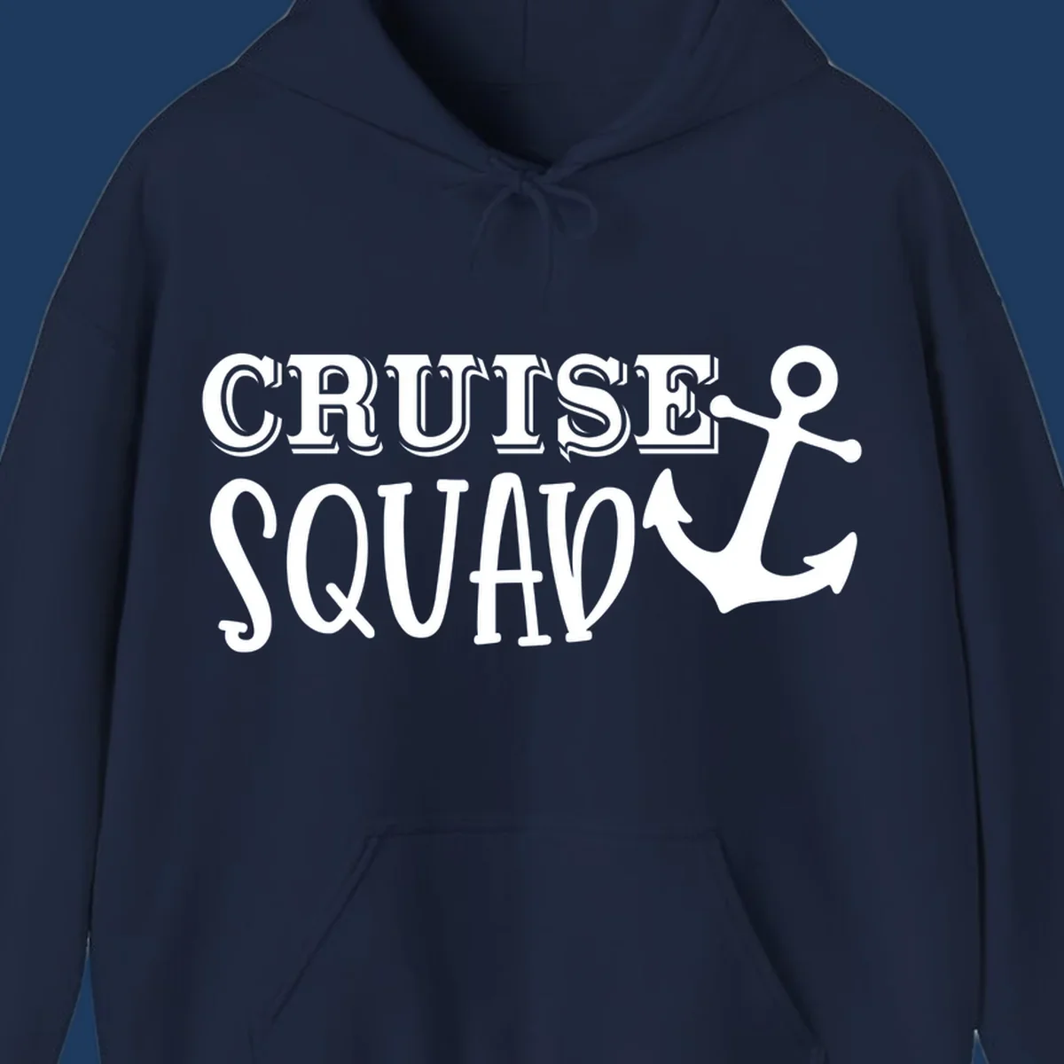 White text reading 'CRUISE'S SQUAD' with anchor symbol on gray background, nautical crew design