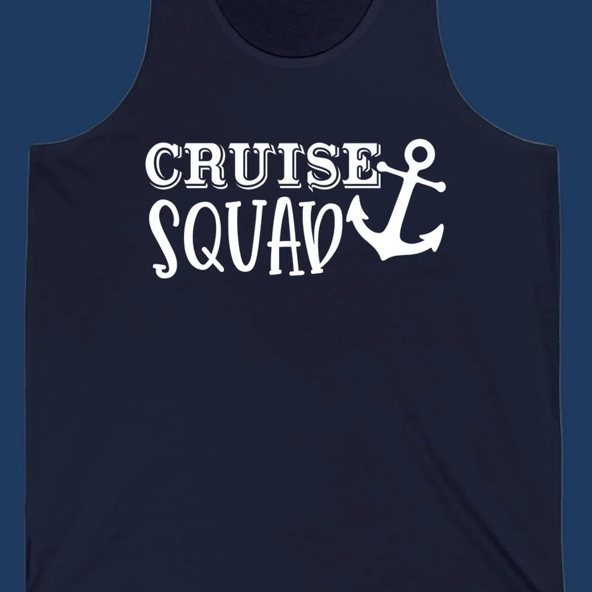 White text reading 'CRUISE'S SQUAD' with anchor symbol on gray background, nautical crew design