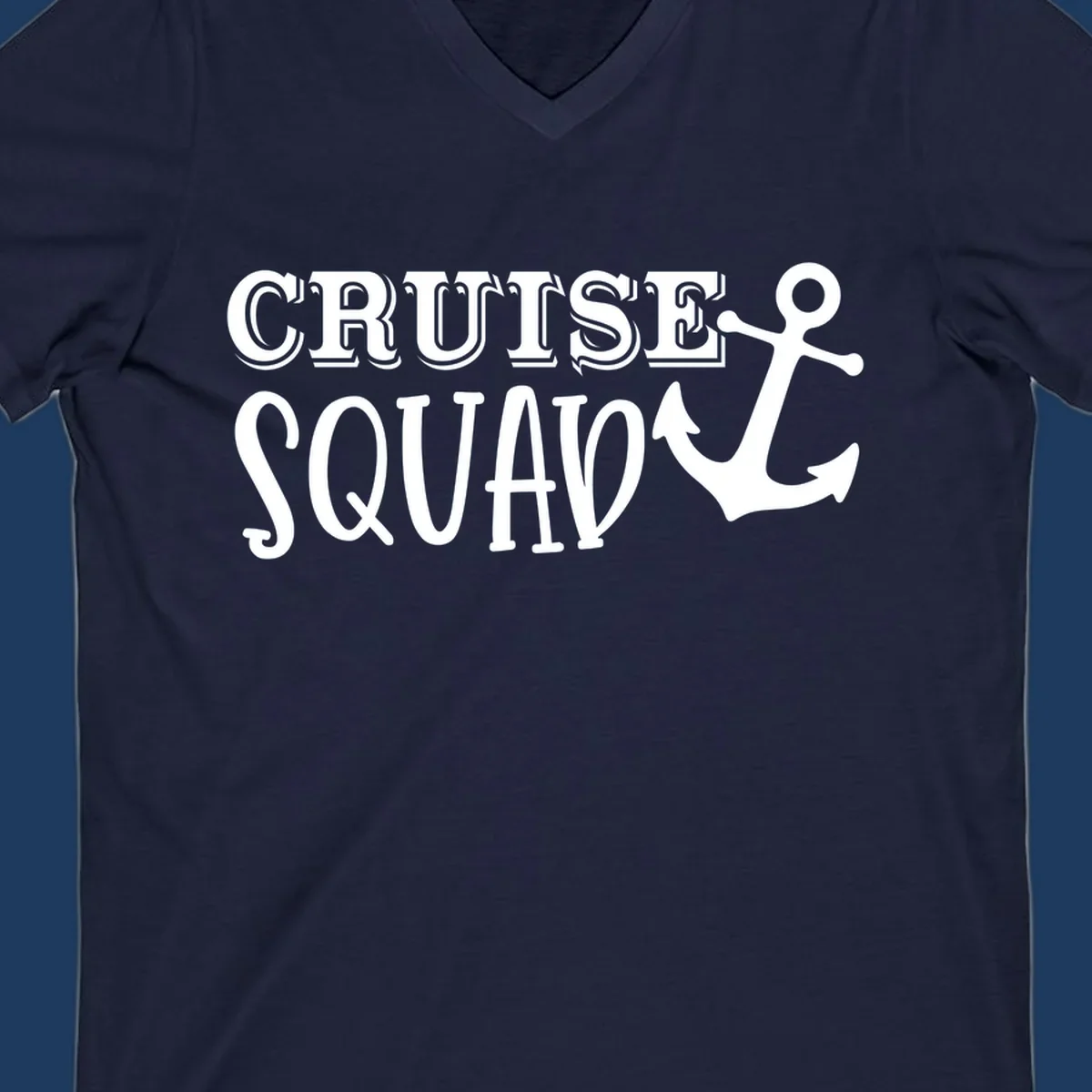 White text reading 'CRUISE'S SQUAD' with anchor symbol on gray background, nautical crew design