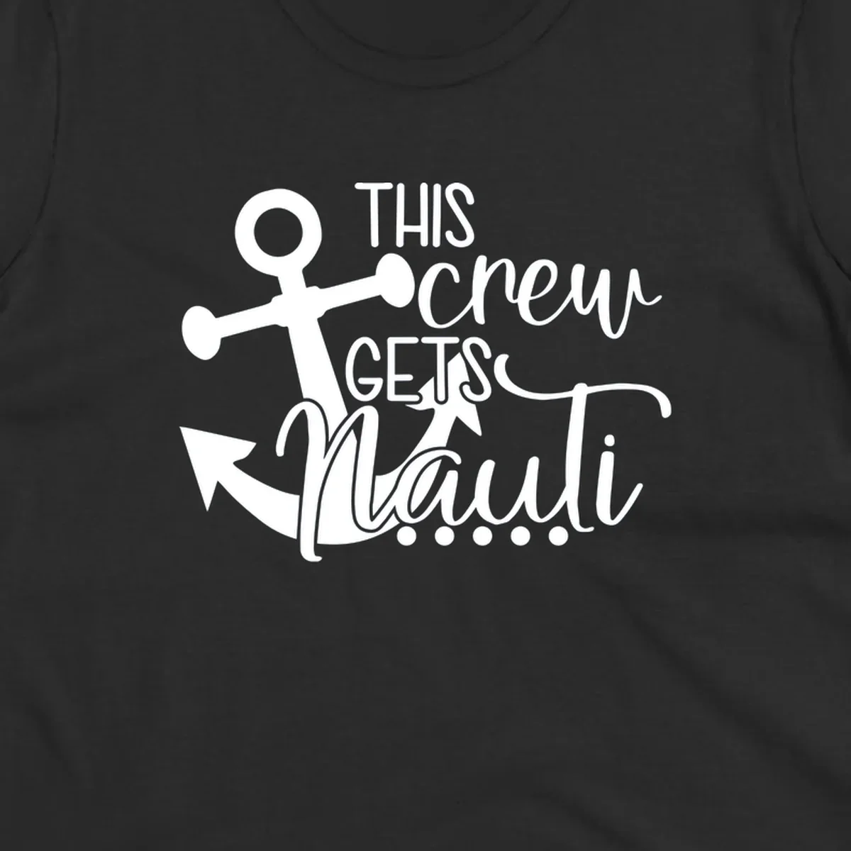 White anchor with 'This Crew Gets Lit' text in bold and script lettering on gray background