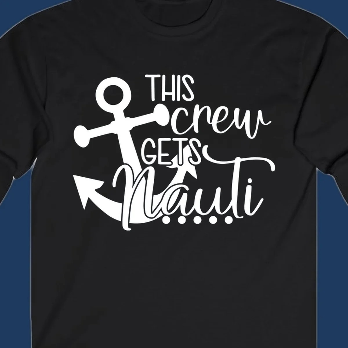 White anchor with 'This Crew Gets Lit' text in bold and script lettering on gray background