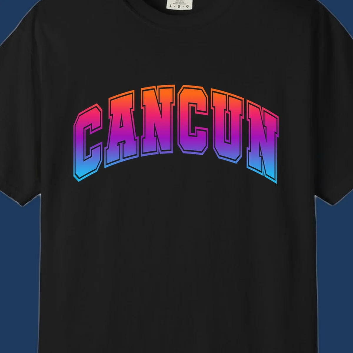 Neon arcade-style 'CRUISE' text with vibrant gradient from orange to cyan blue, 3D perspective lettering effect