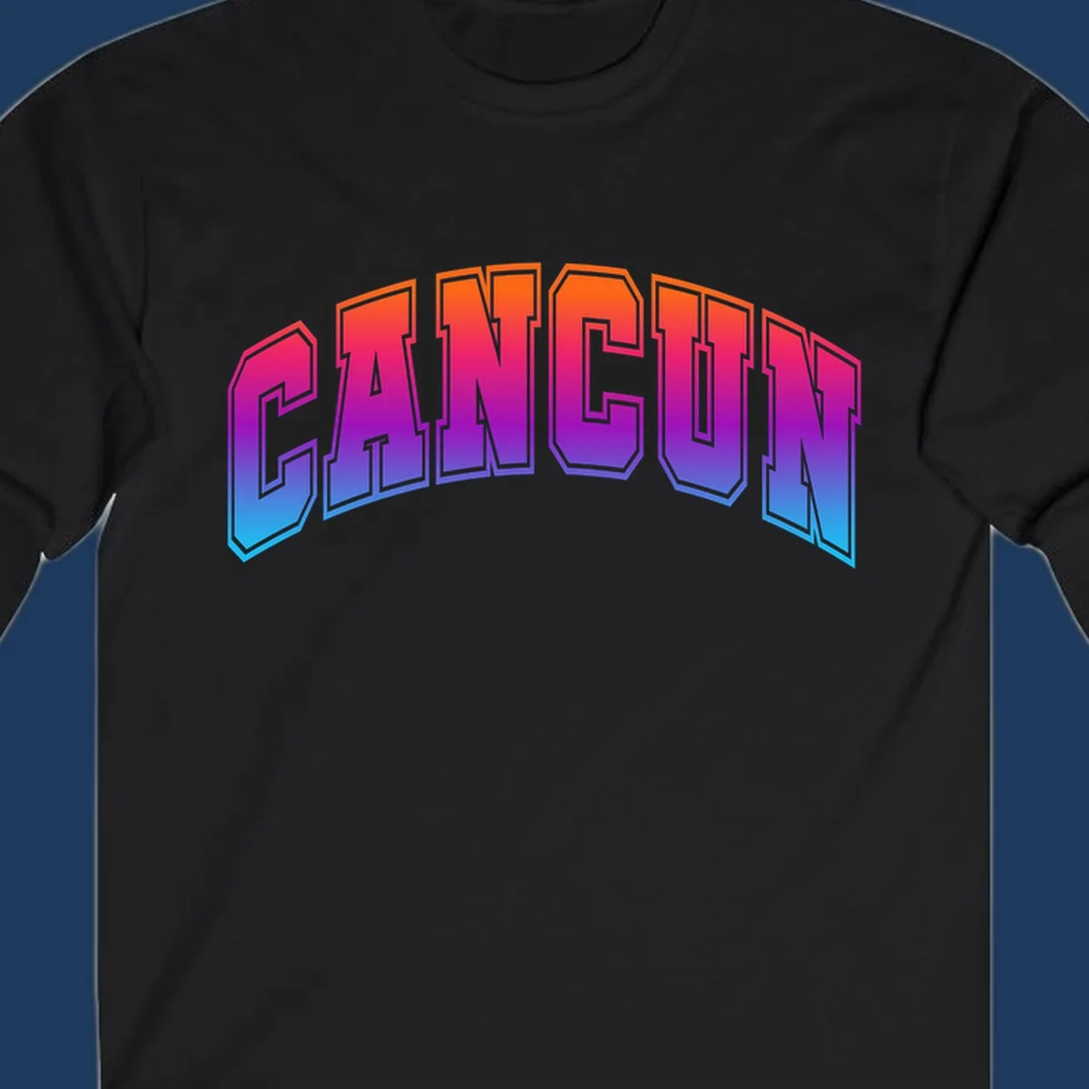 Neon arcade-style 'CRUISE' text with vibrant gradient from orange to cyan blue, 3D perspective lettering effect