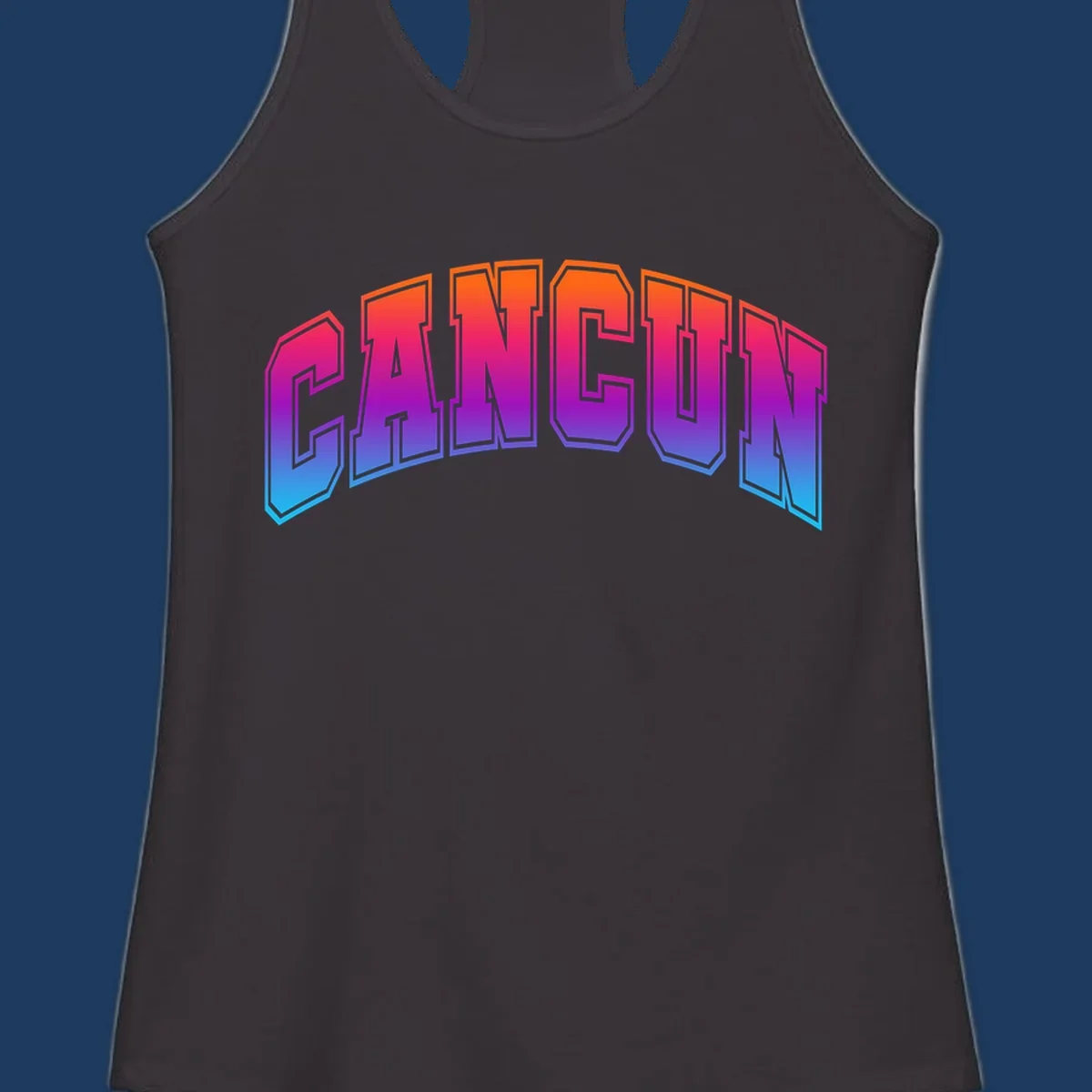Neon arcade-style 'CRUISE' text with vibrant gradient from orange to cyan blue, 3D perspective lettering effect