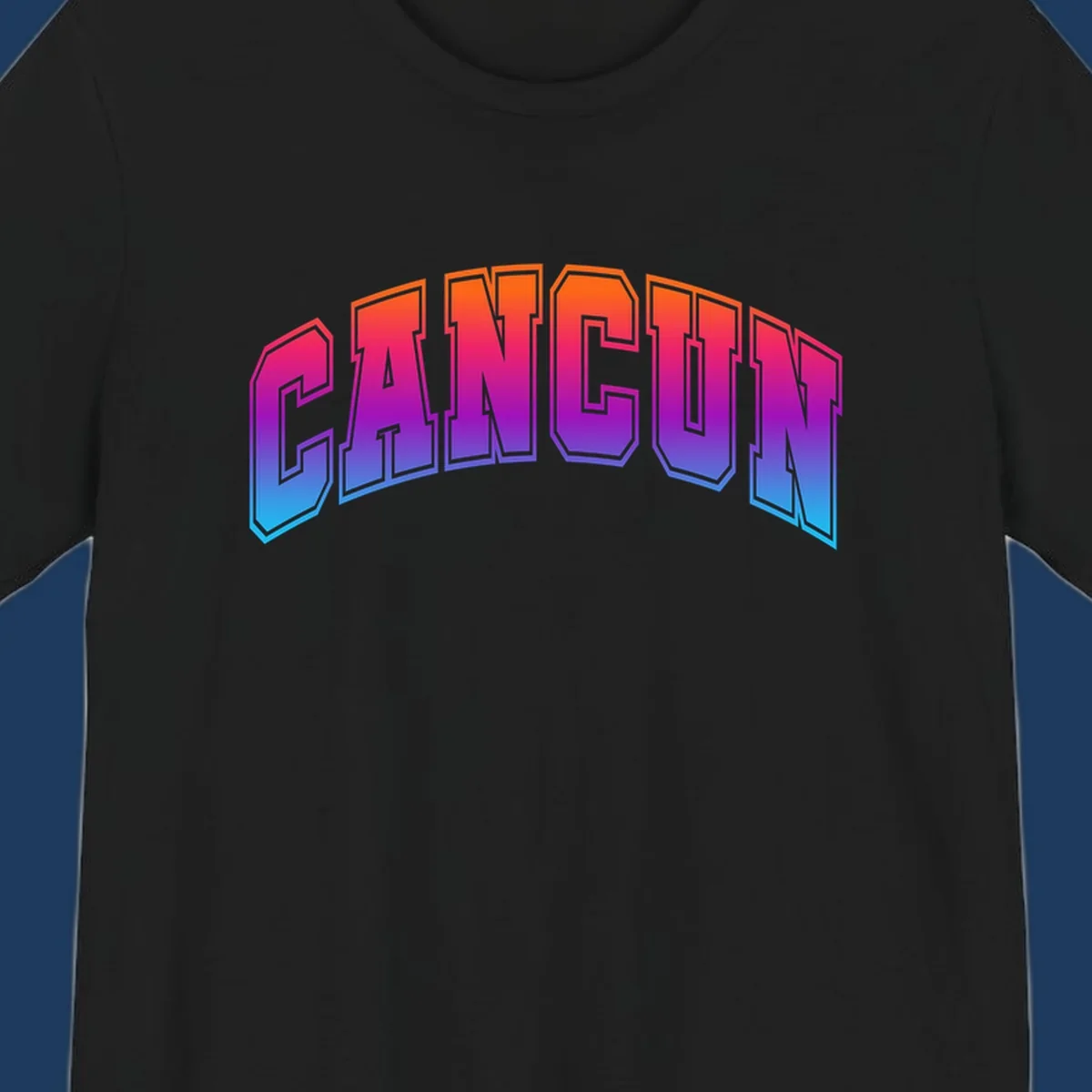 Neon arcade-style 'CRUISE' text with vibrant gradient from orange to cyan blue, 3D perspective lettering effect