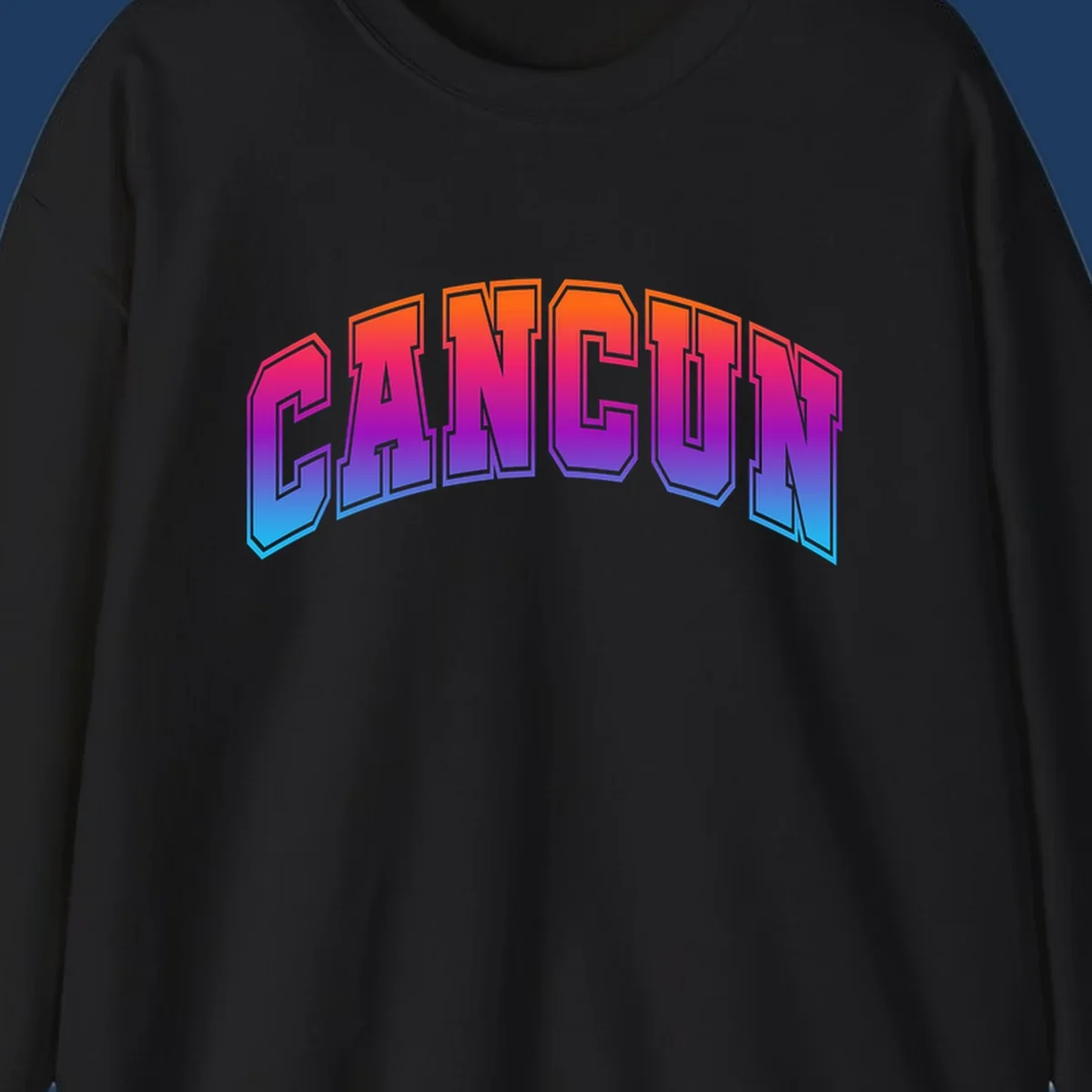 Neon arcade-style 'CRUISE' text with vibrant gradient from orange to cyan blue, 3D perspective lettering effect