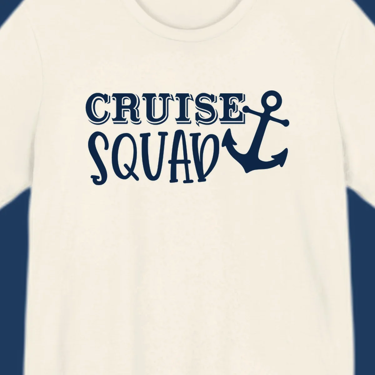 White outlined text reading 'CRUISE SQUAD' with a large anchor symbol on gray background