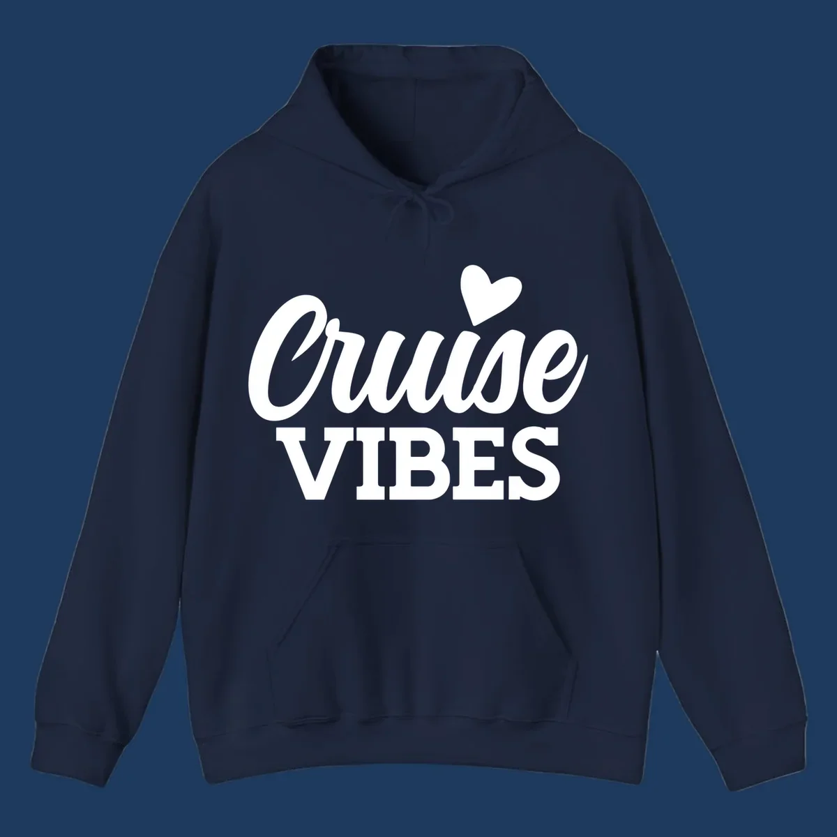 White text design reading 'Cruise VIBES' with a decorative heart symbol above, on gray background