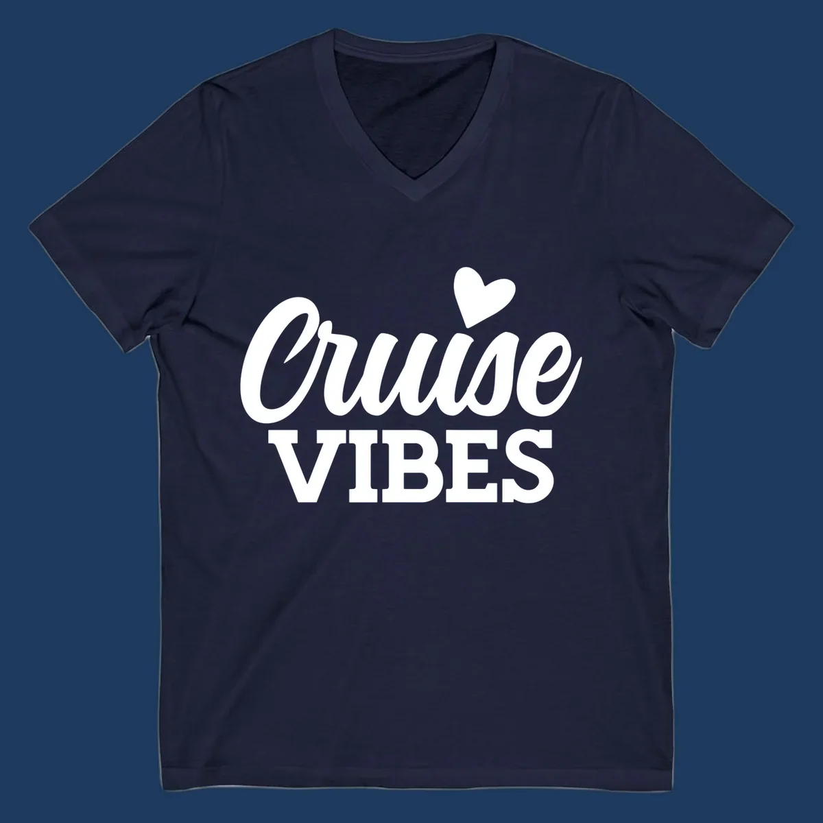 White text design reading 'Cruise VIBES' with a decorative heart symbol above, on gray background