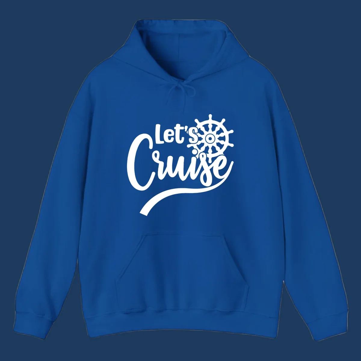 White nautical design with 'Let's So Swig' text and ship wheel on gray background