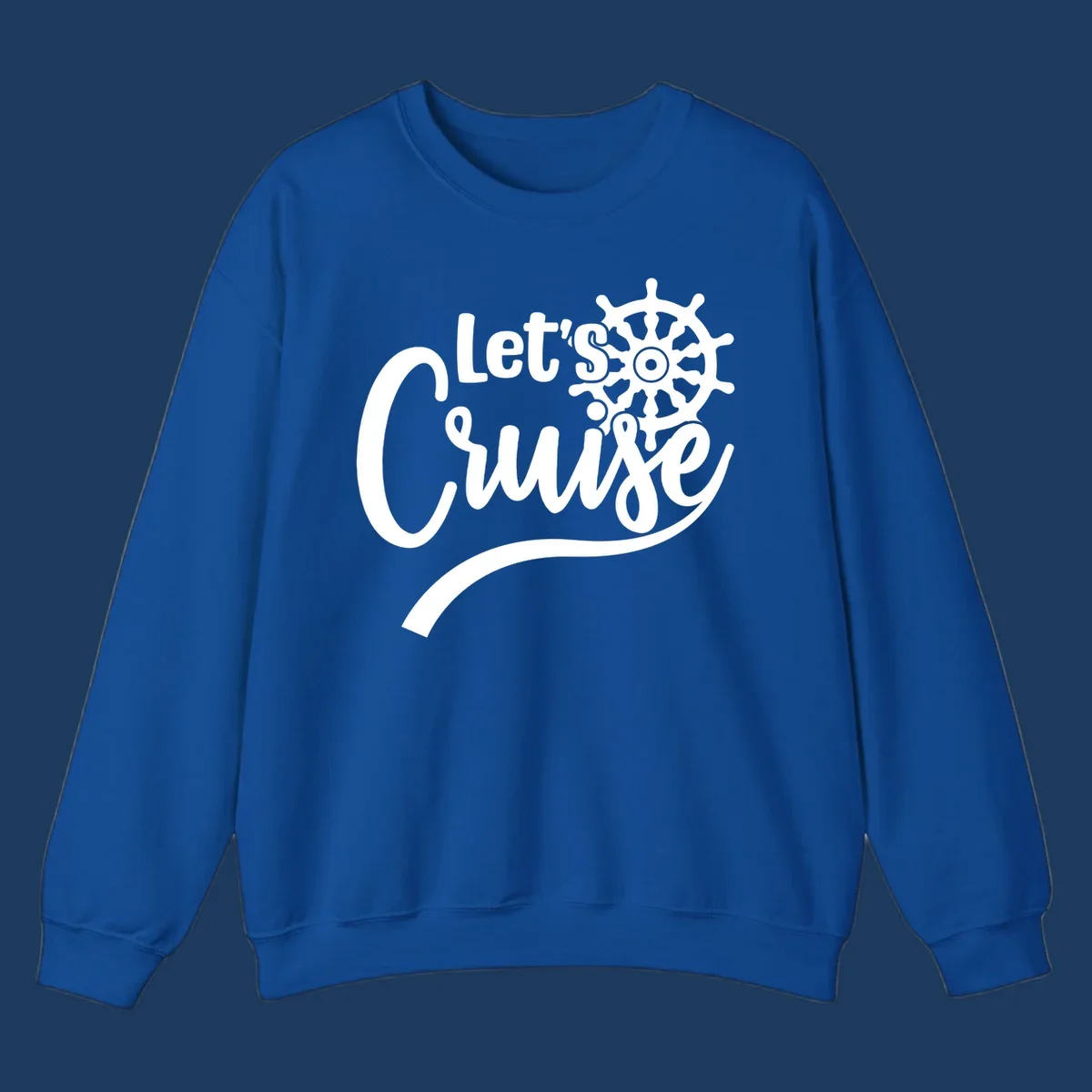White nautical design with 'Let's So Swig' text and ship wheel on gray background