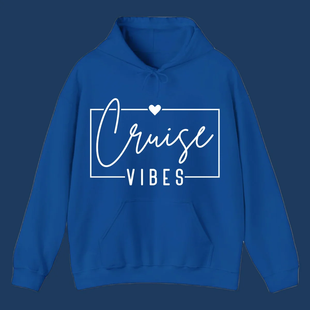 White script and lettering reading 'Chill Vibes' with decorative heart and oval frame on gray background
