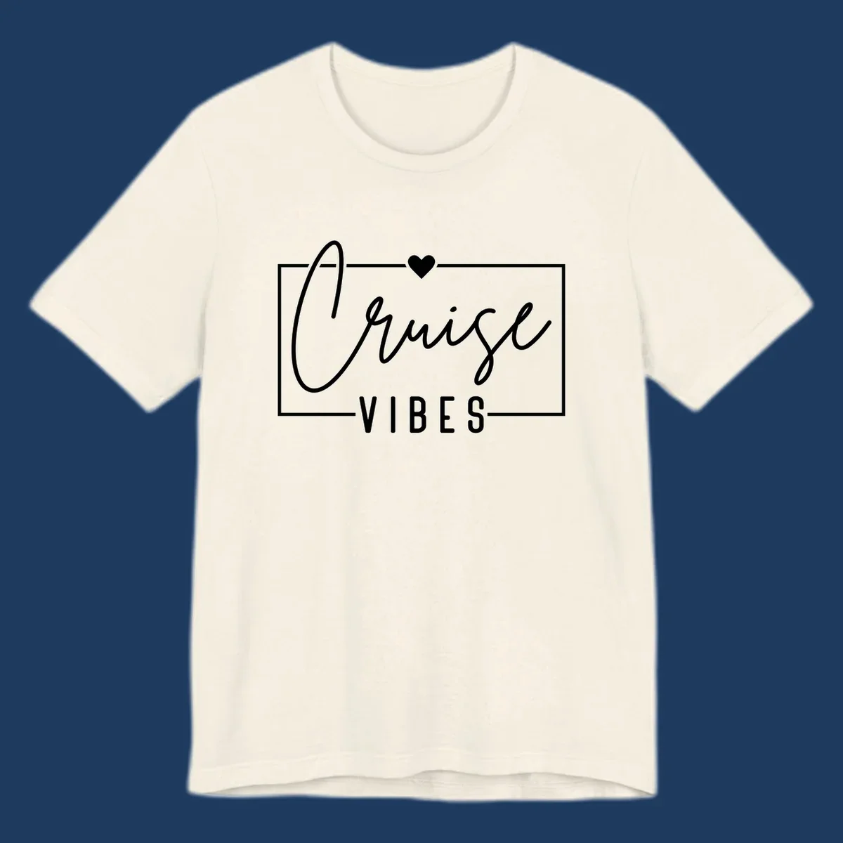 White script and lettering reading 'Chill Vibes' with decorative heart and oval frame on gray background