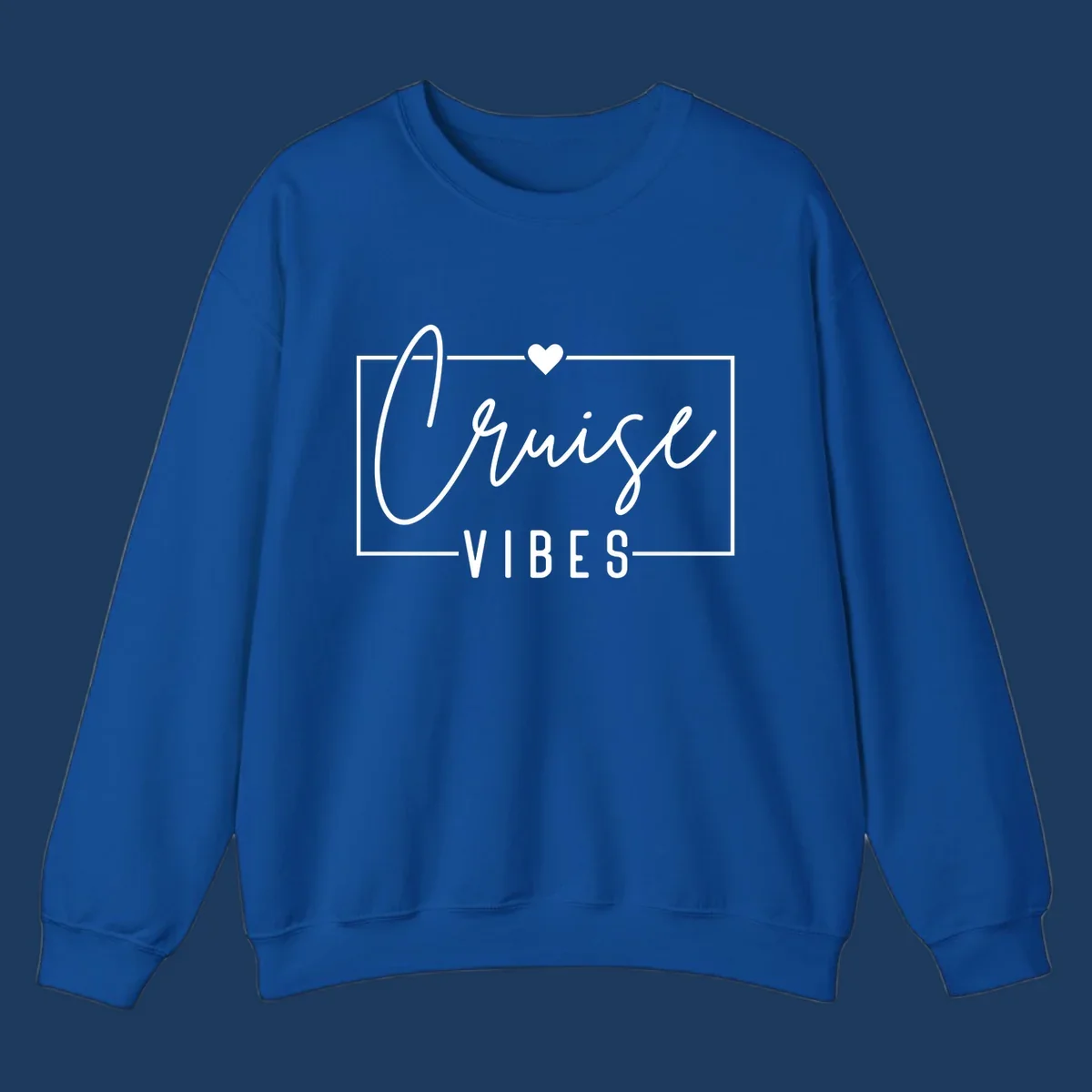 White script and lettering reading 'Chill Vibes' with decorative heart and oval frame on gray background