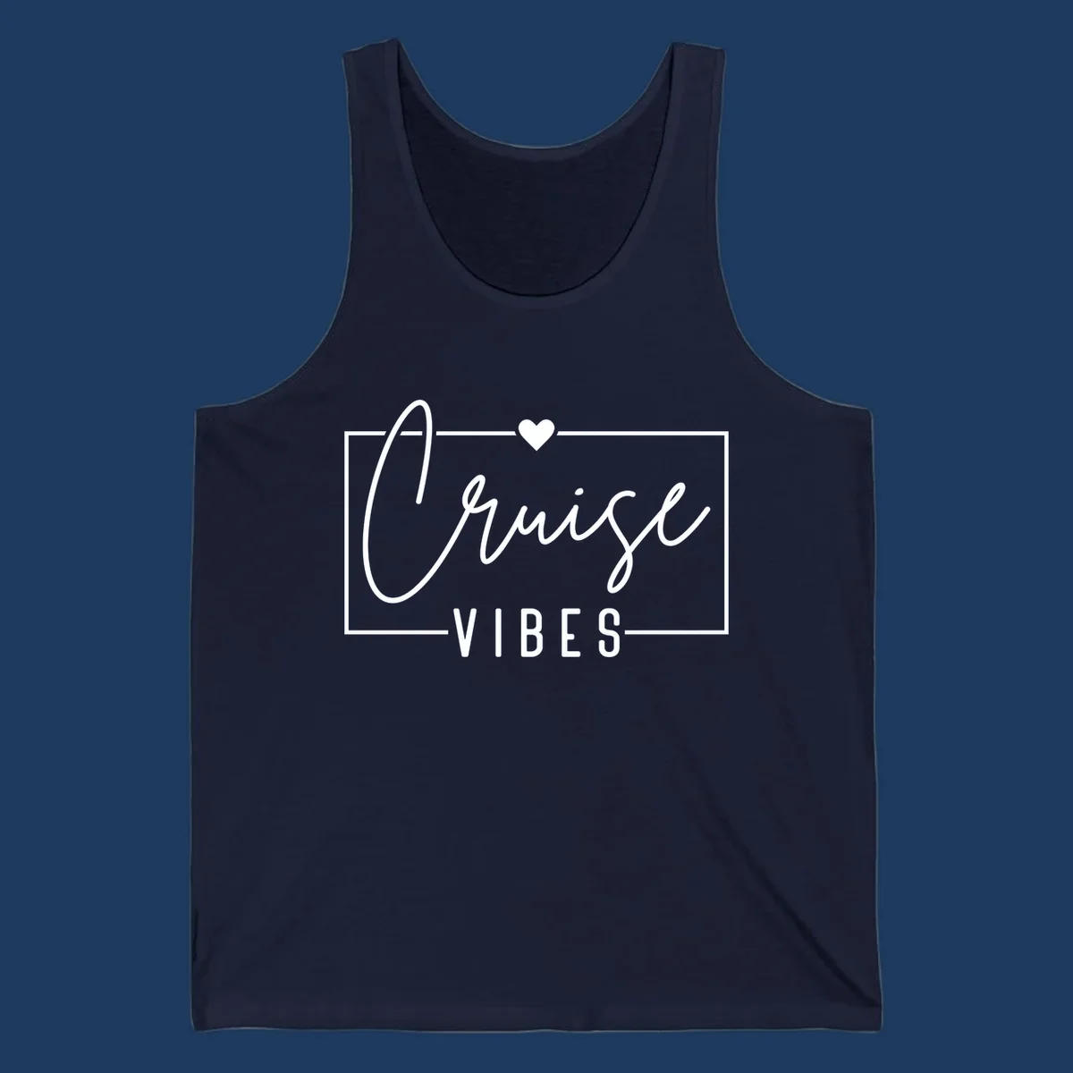 White script and lettering reading 'Chill Vibes' with decorative heart and oval frame on gray background