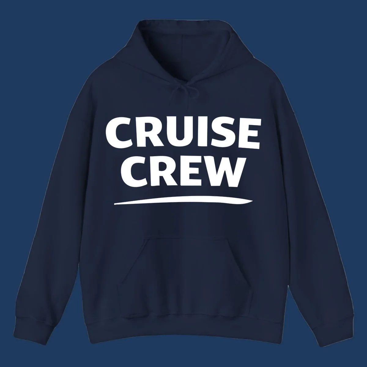 Bold white 'CRUISE CREW' text with wave element on gray background