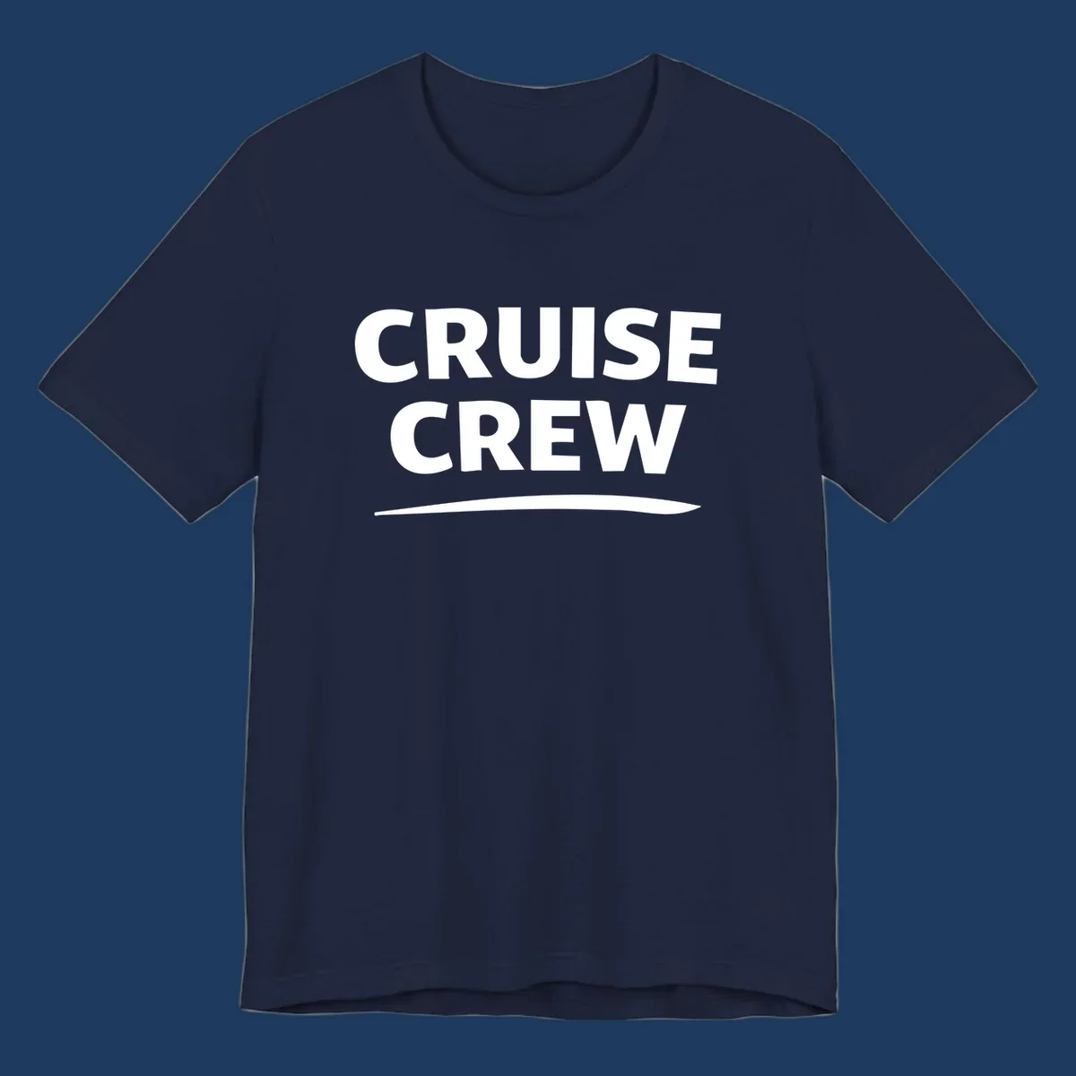 Bold white 'CRUISE CREW' text with wave element on gray background