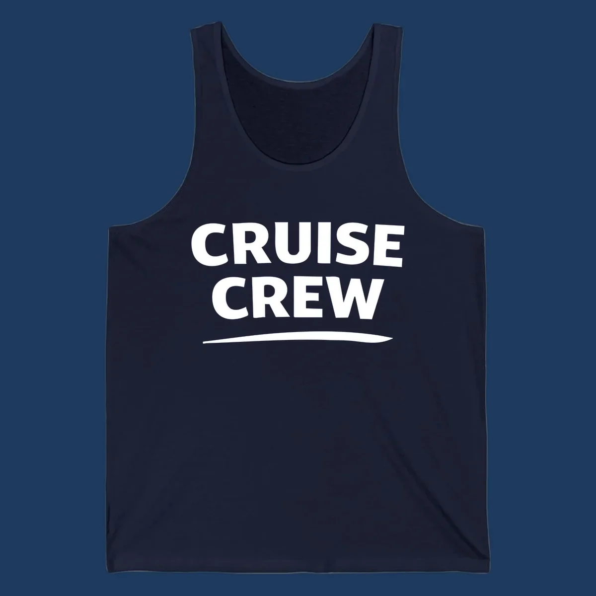 Bold white 'CRUISE CREW' text with wave element on gray background