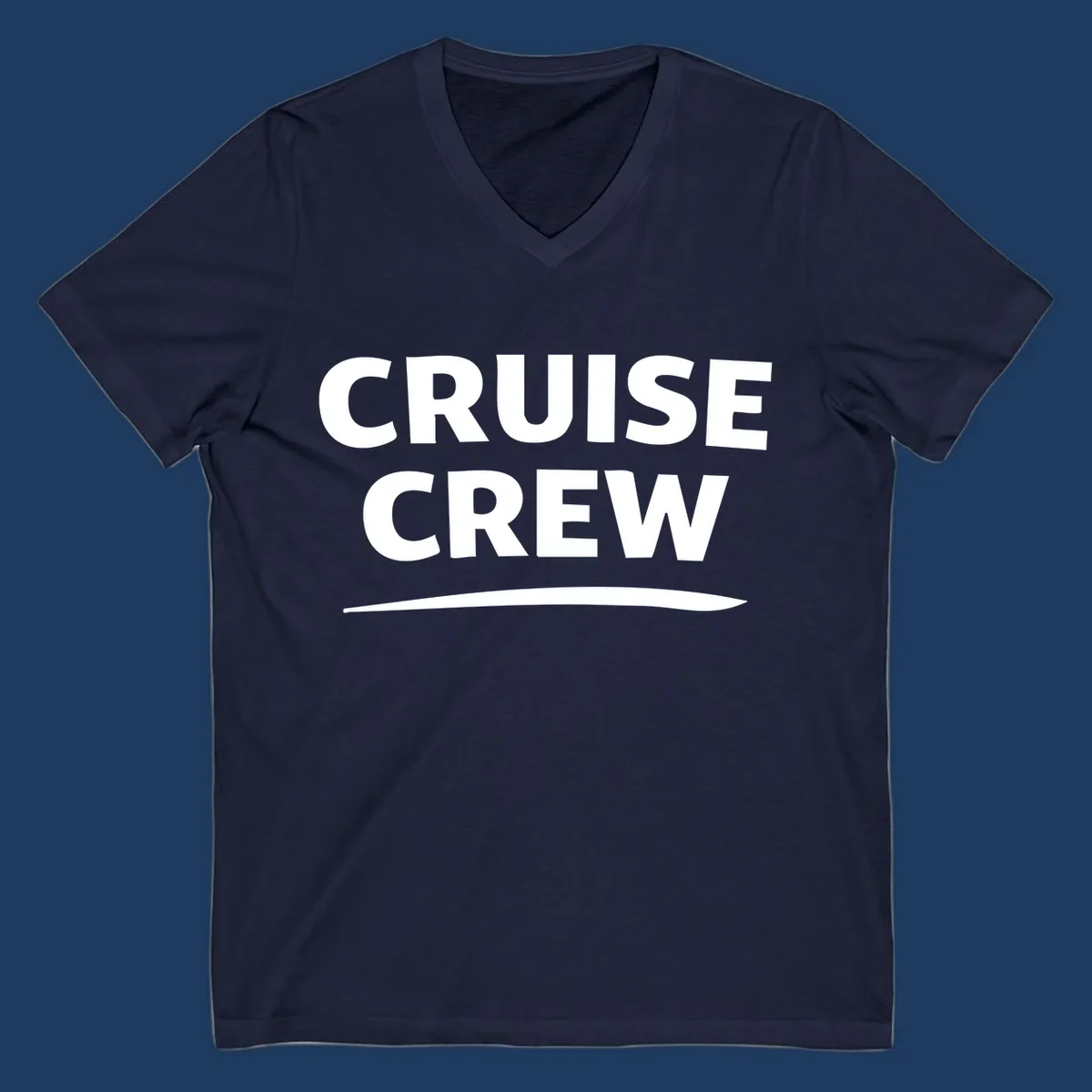 Bold white 'CRUISE CREW' text with wave element on gray background